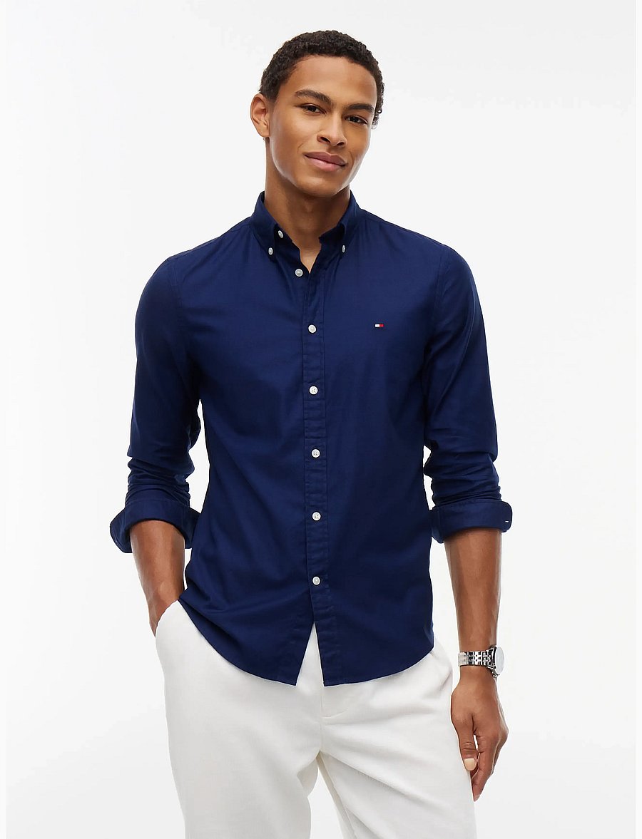 Tommy Hilfiger - FLEX DOBBY SF SHIRT - casual shirts - carbon navy - 0
