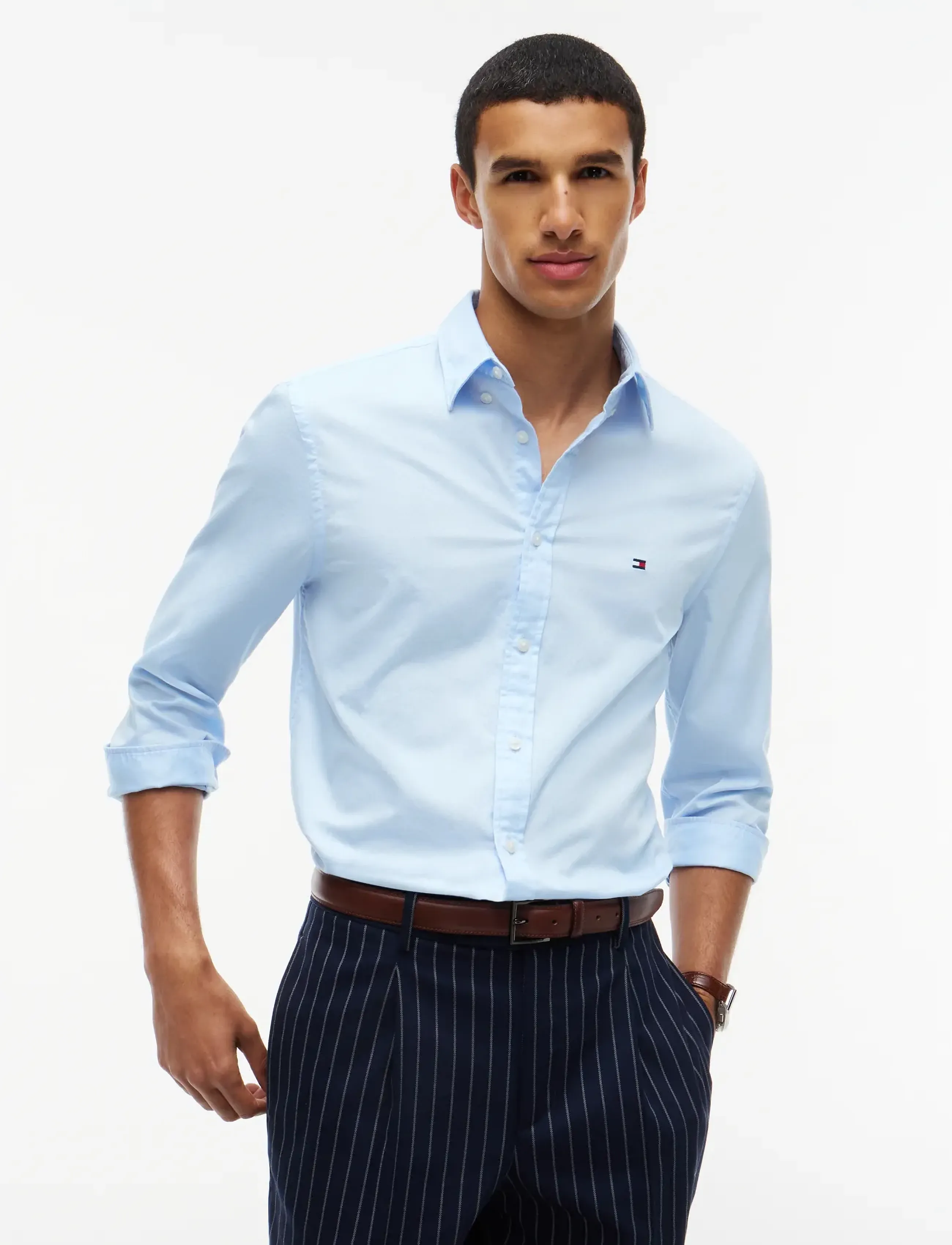 Tommy Hilfiger FLEX DOBBY SF SHIRT - Kleidung - SWEET BLUE / blue