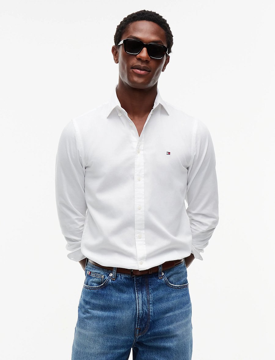 Tommy Hilfiger - FLEX DOBBY SF SHIRT - freizeithemden - white - 0