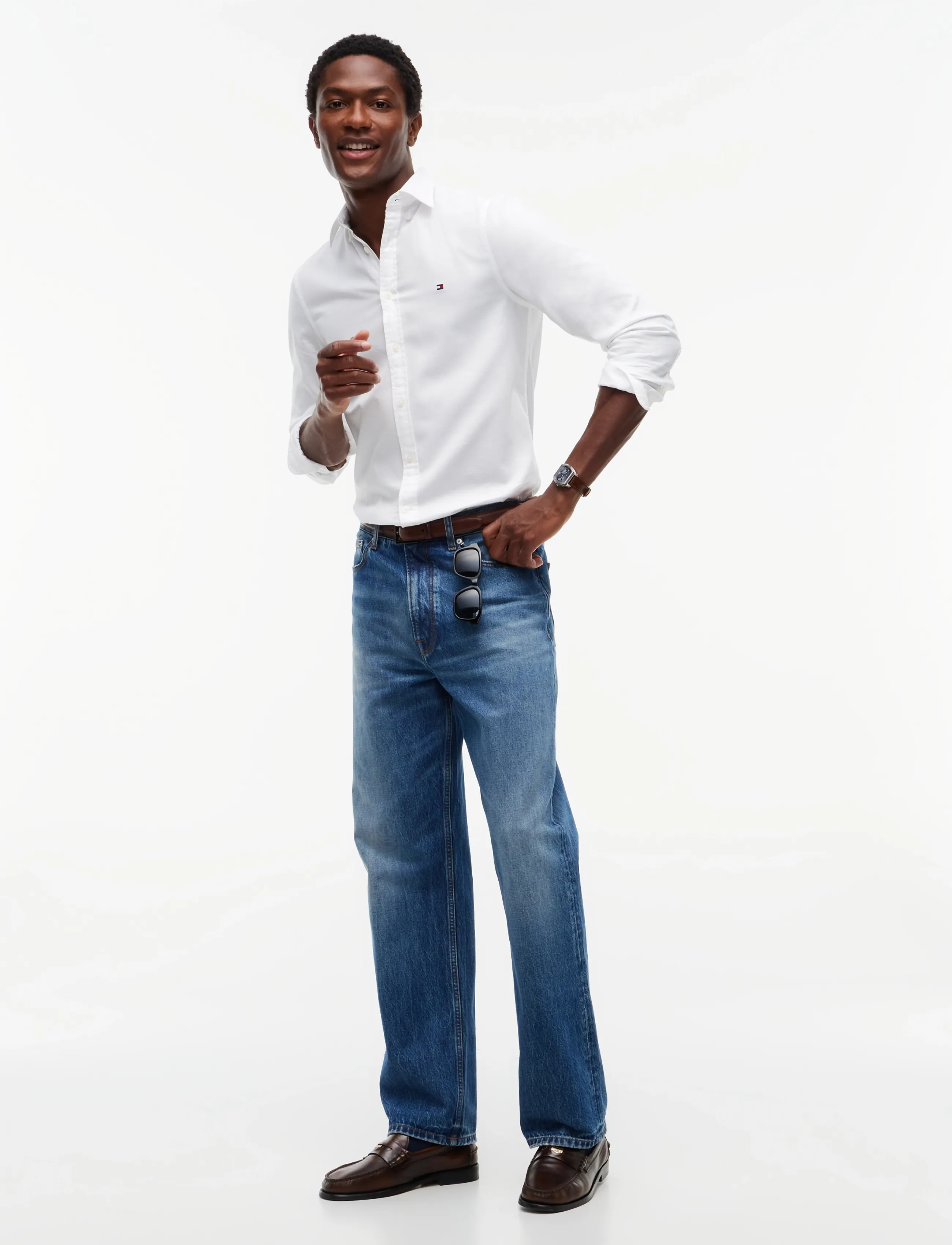 Tommy Hilfiger - FLEX DOBBY SF SHIRT - freizeithemden - white - 4