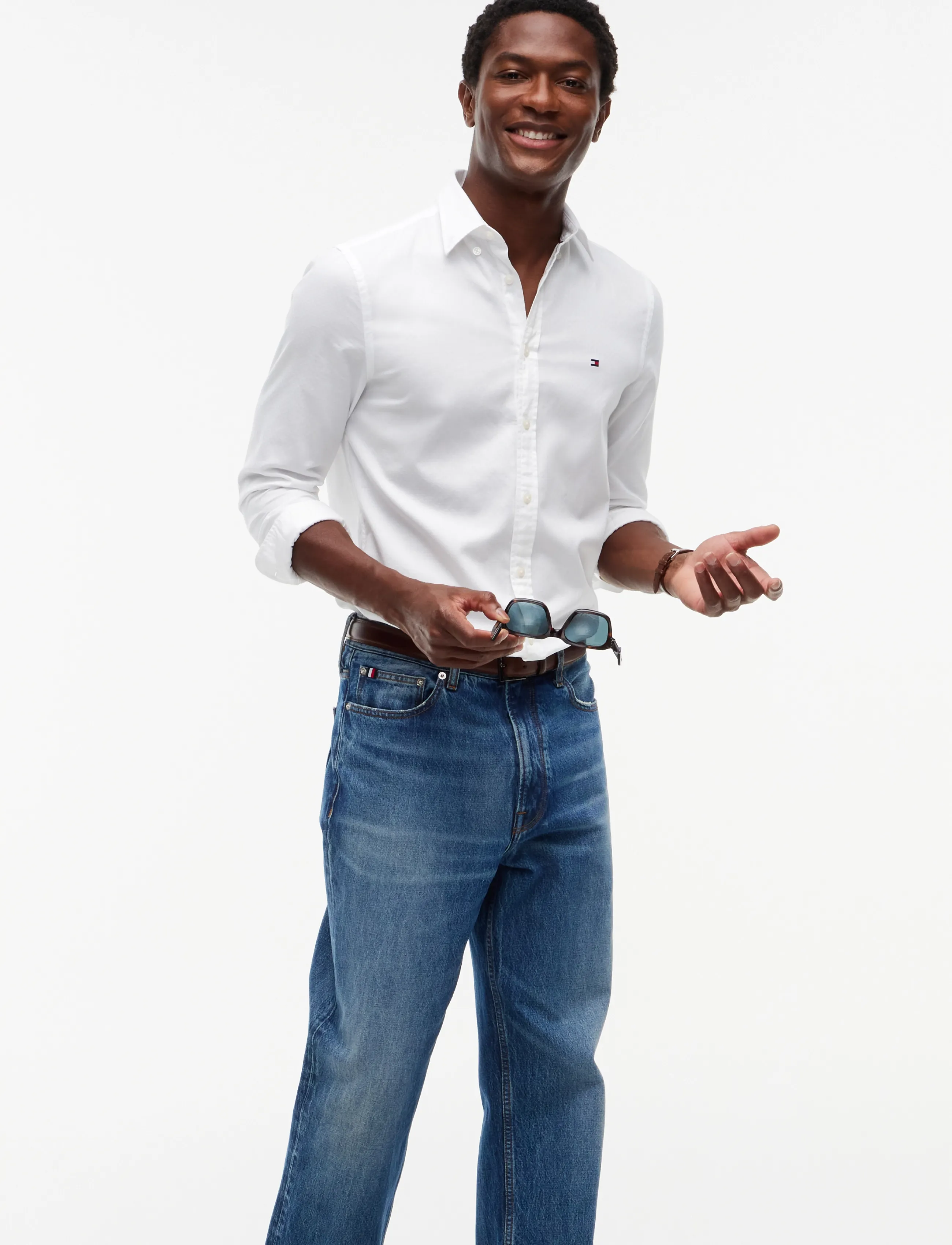 Tommy Hilfiger - FLEX DOBBY SF SHIRT - freizeithemden - white - 5