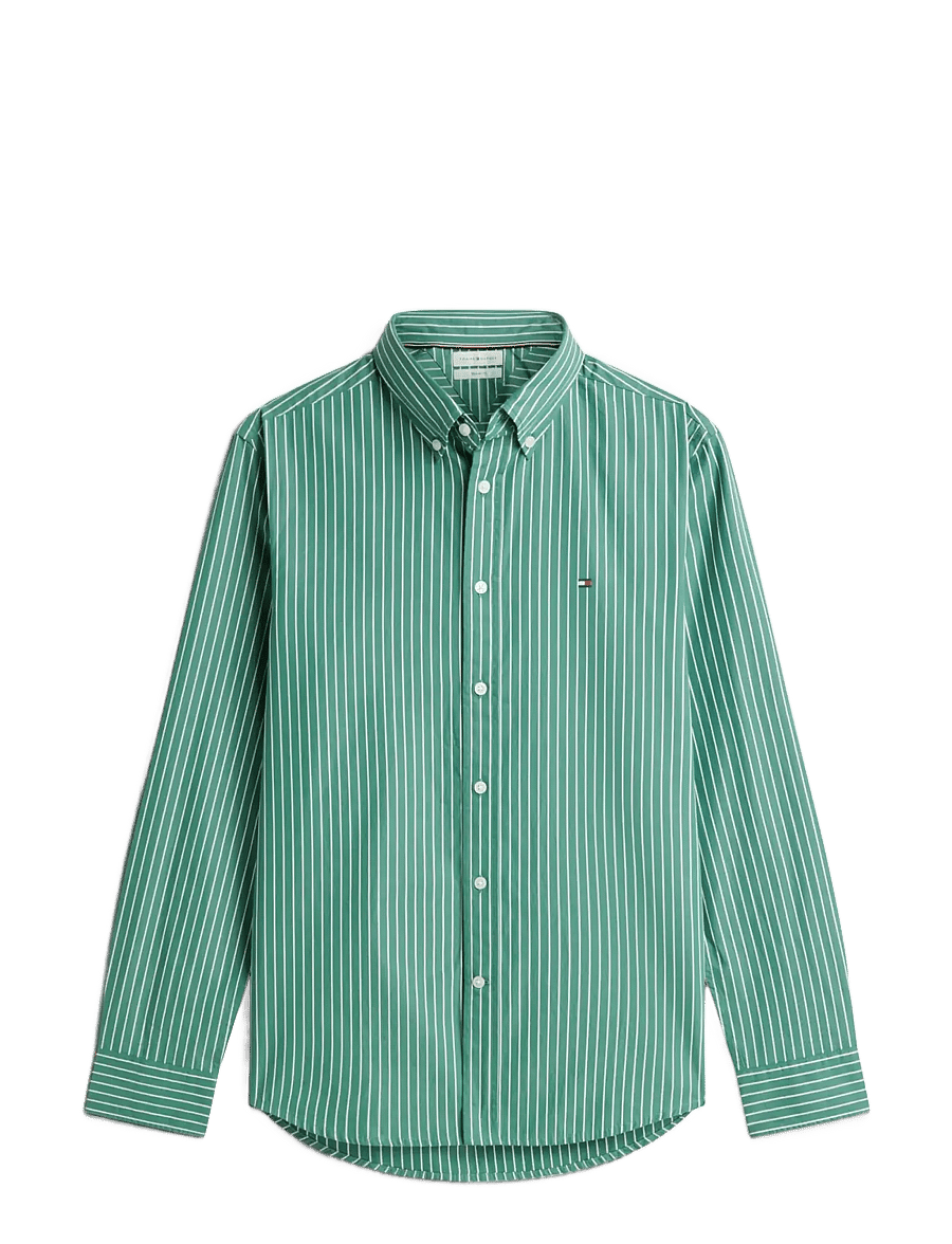 Tommy Hilfiger - FLEX HAIRLINE POPLIN RF SHIRT - alaskan green stripe - 1