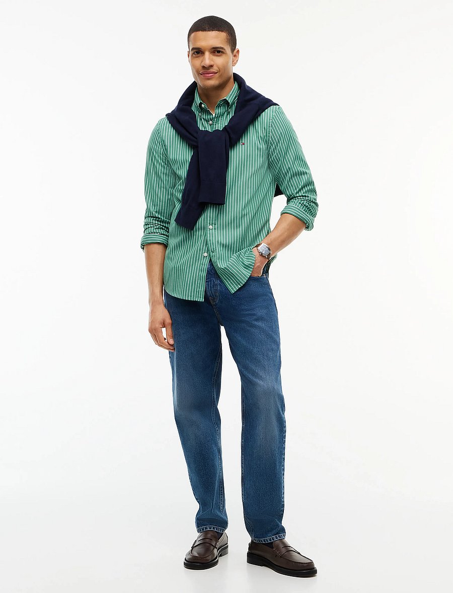 Tommy Hilfiger - FLEX HAIRLINE POPLIN RF SHIRT - alaskan green stripe - 4