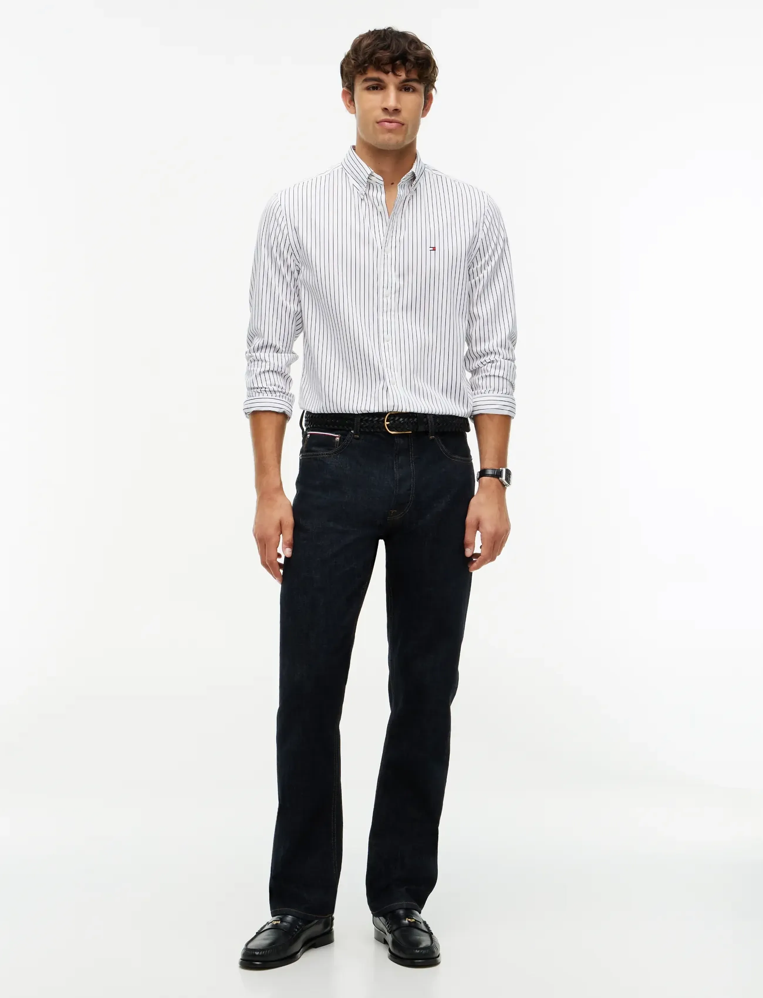 Tommy Hilfiger - FLEX HAIRLINE POPLIN RF SHIRT - gestreifte hemden - white   stripe - 4