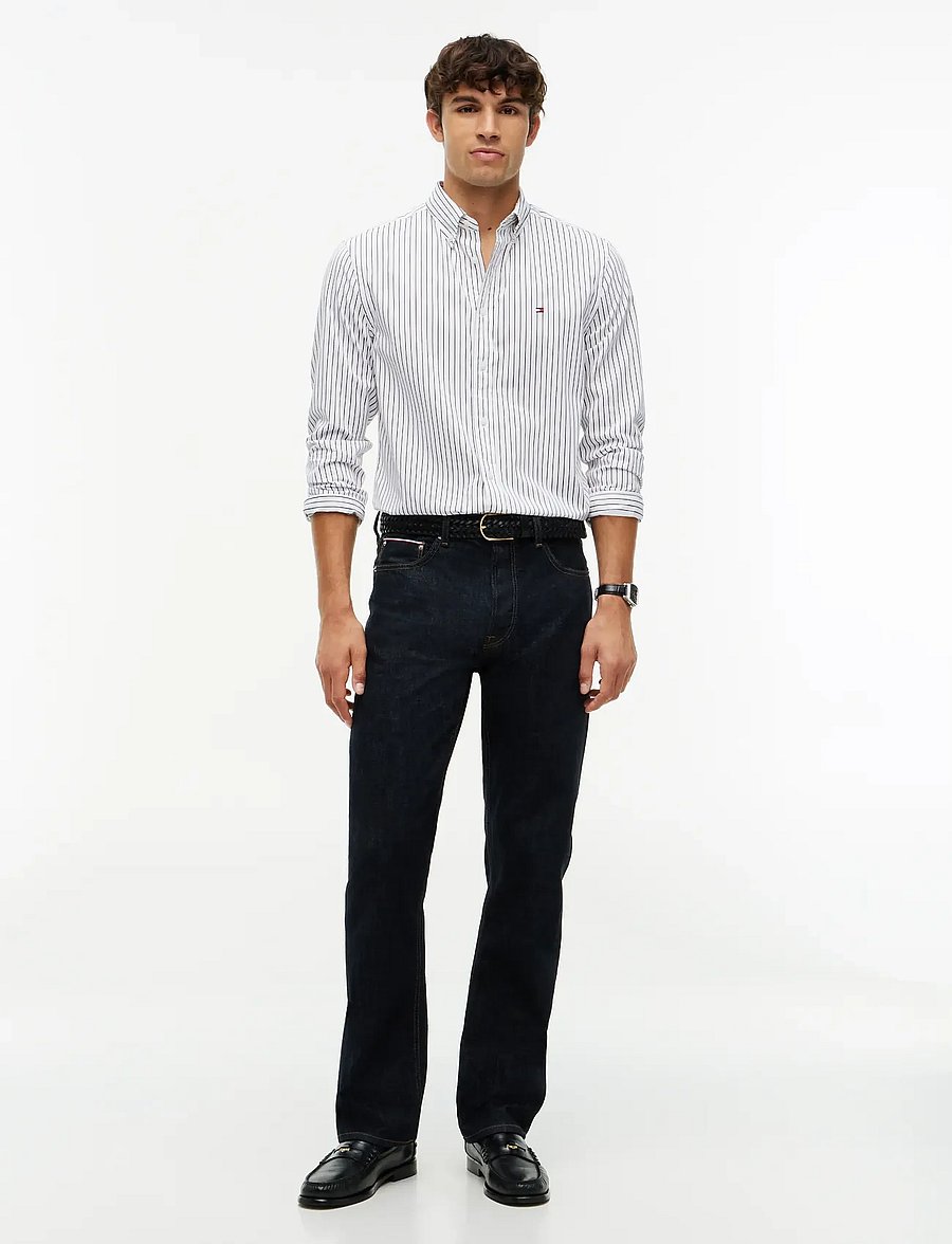 Tommy Hilfiger - FLEX HAIRLINE POPLIN RF SHIRT - gestreifte hemden - white stripe - 4