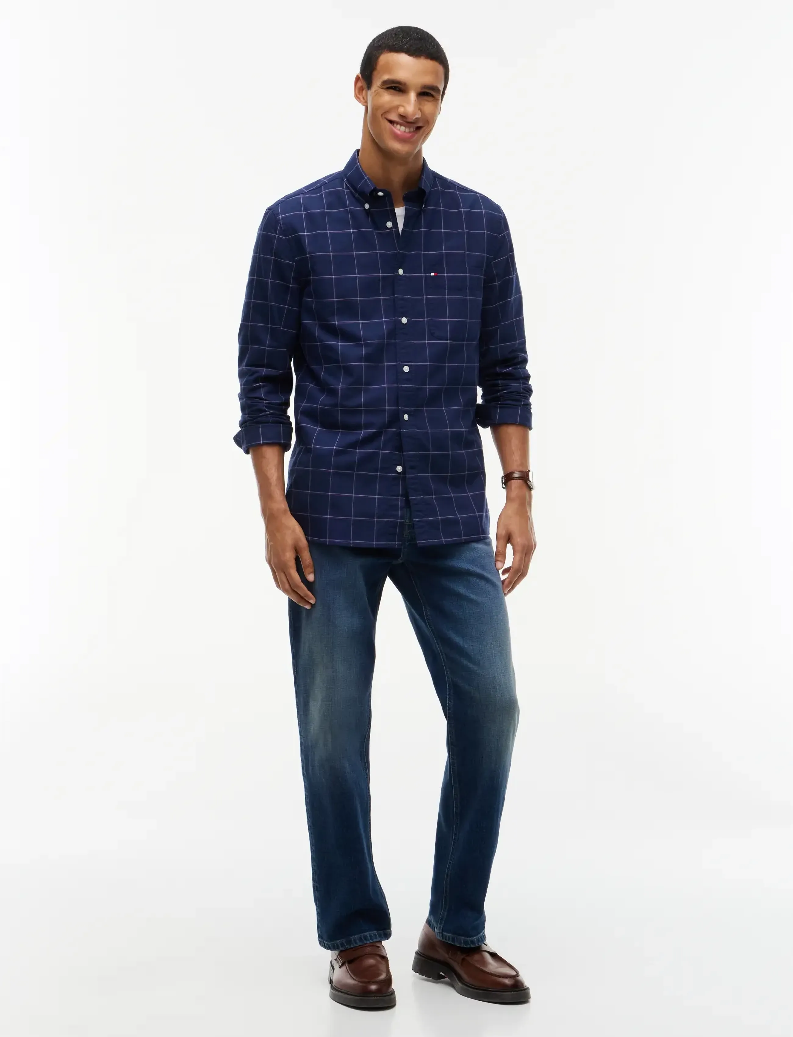 Tommy Hilfiger - HERITAGE OXF SEAS CHECK RF SHIRT - carbon navy   check - 4