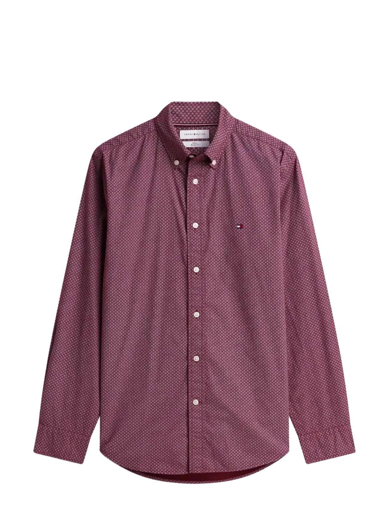 Tommy Hilfiger - FLEX POPLIN GEO PRINT RF SHIRT - burgundy   allover - 1