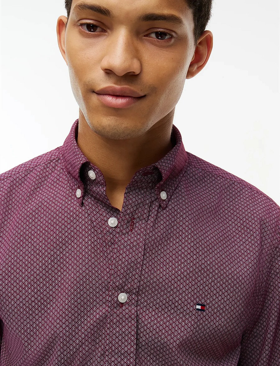 Tommy Hilfiger - FLEX POPLIN GEO PRINT RF SHIRT - burgundy allover - 3