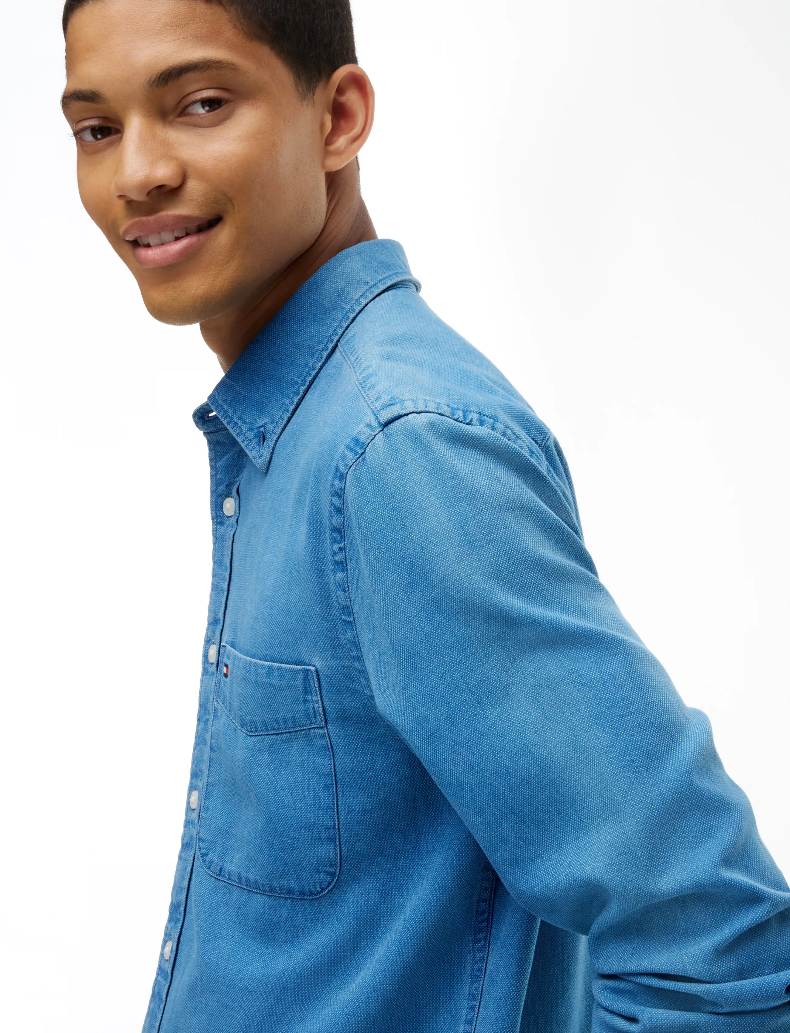 Tommy Hilfiger - INDIGO DOBBY RF SHIRT - freizeithemden - mid indigo blue - 3