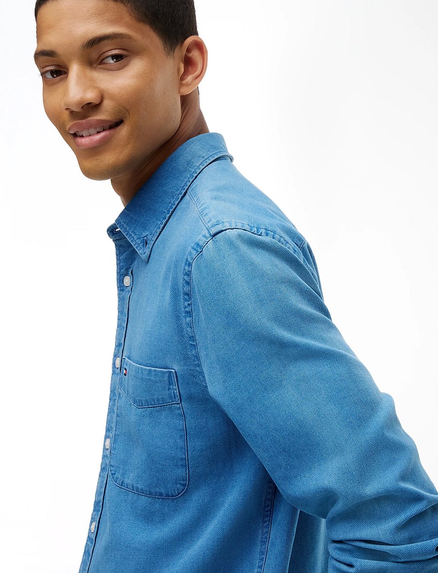 Tommy Hilfiger - INDIGO DOBBY RF SHIRT - freizeithemden - mid indigo blue - 3