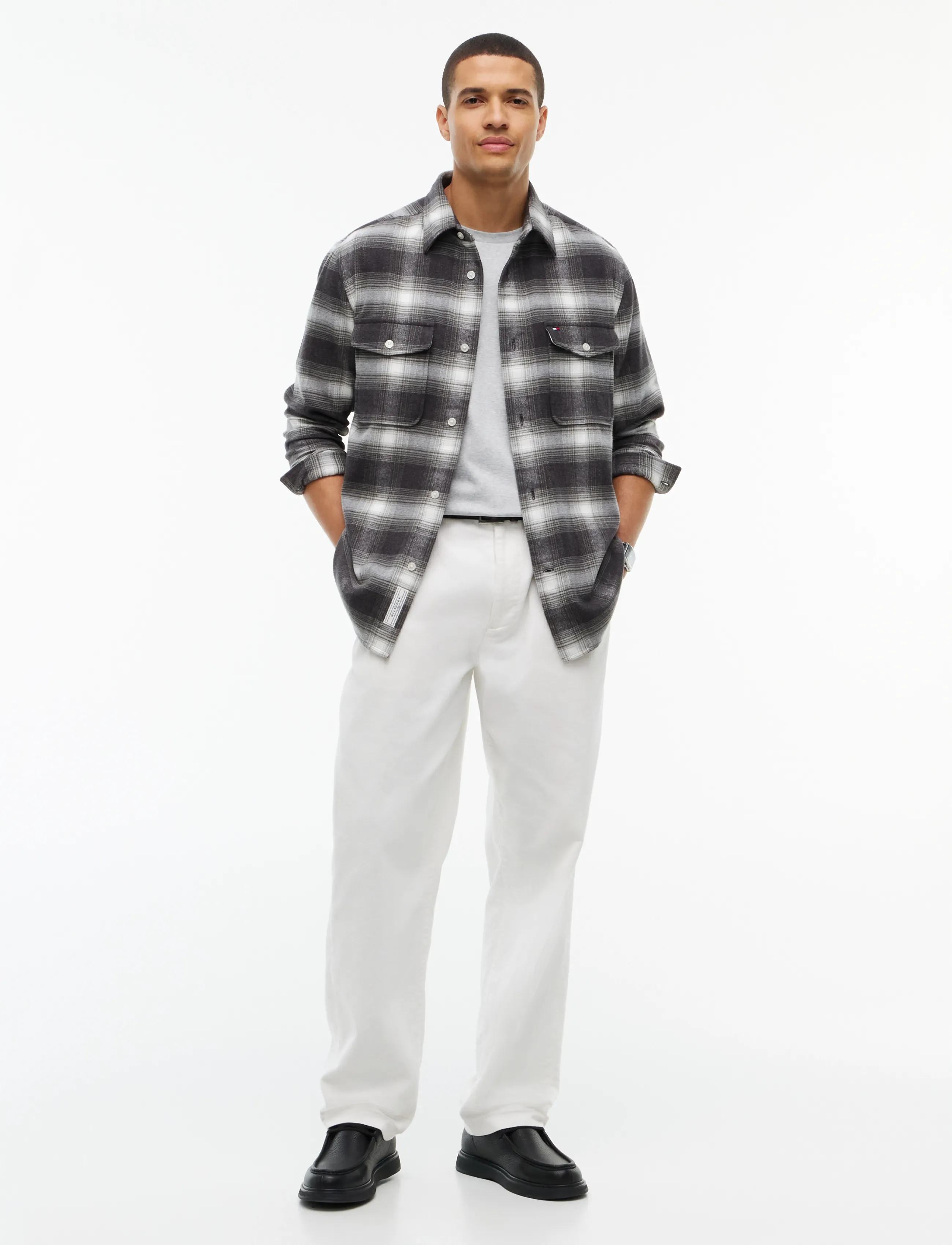 Tommy Hilfiger - FLANNEL CHECK OVERSHIRT - shoppa efter tillfälle - dark grey heather   check - 4