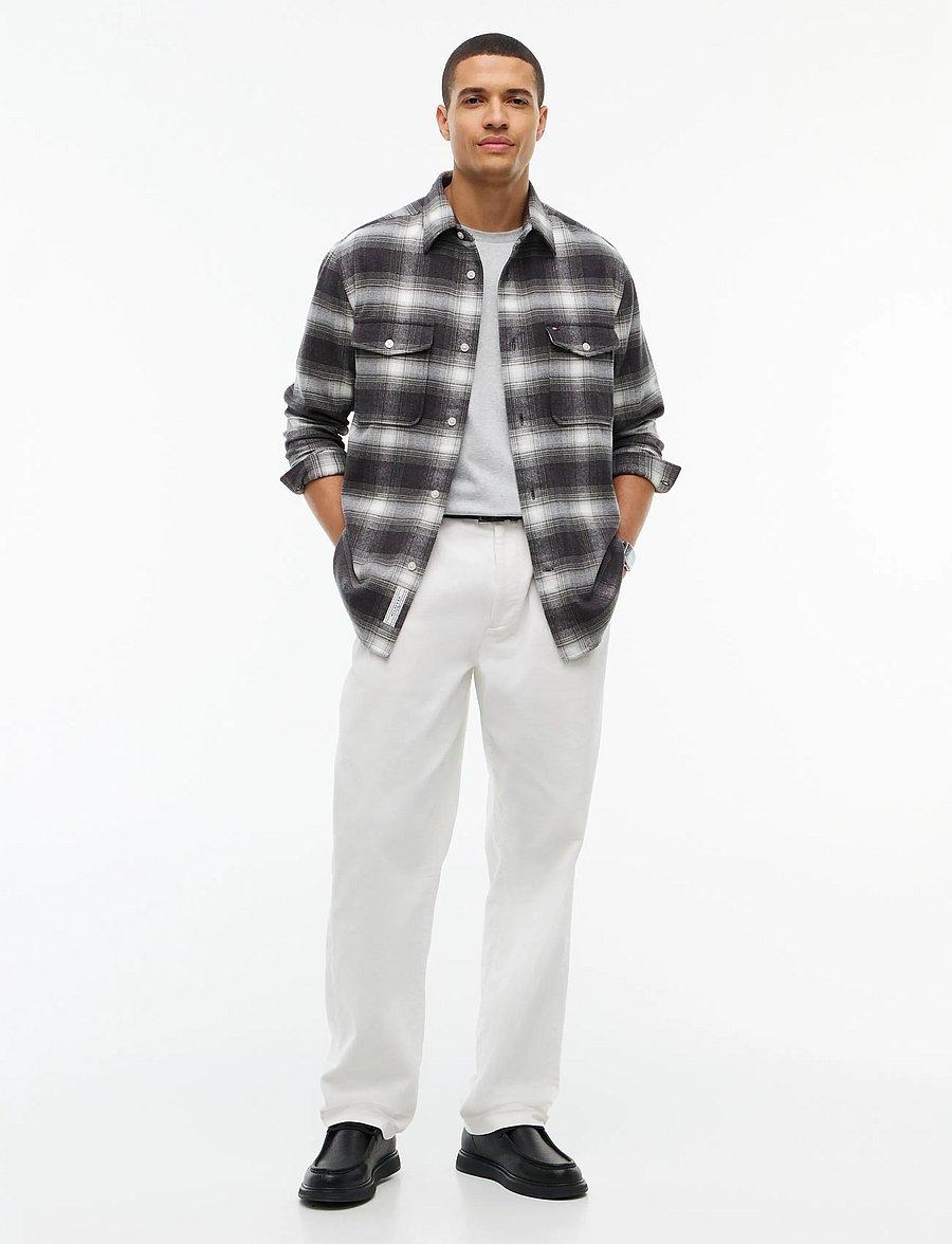 Tommy Hilfiger - FLANNEL CHECK OVERSHIRT - shoppa efter tillfälle - dark grey heather check - 4