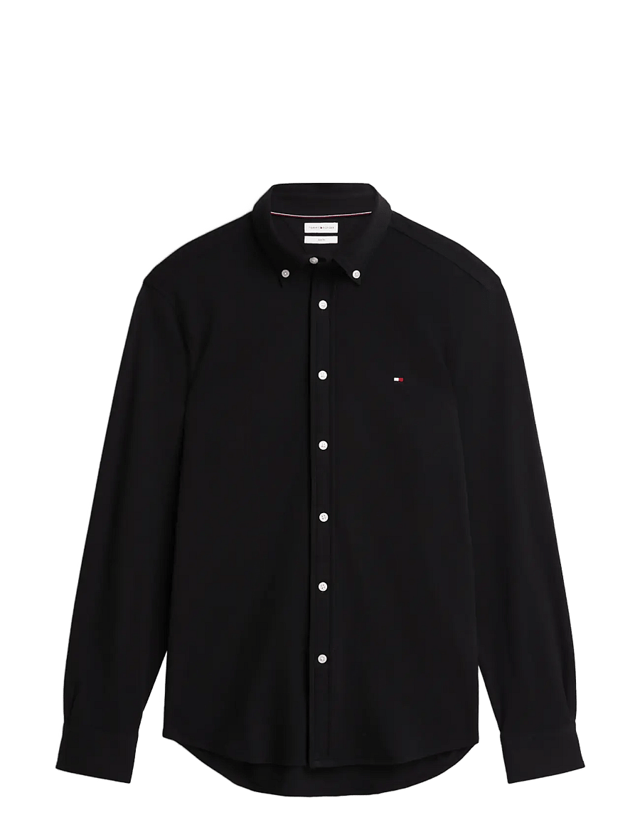 Tommy Hilfiger - KNITTED SHIRT SF - freizeithemden - black - 1