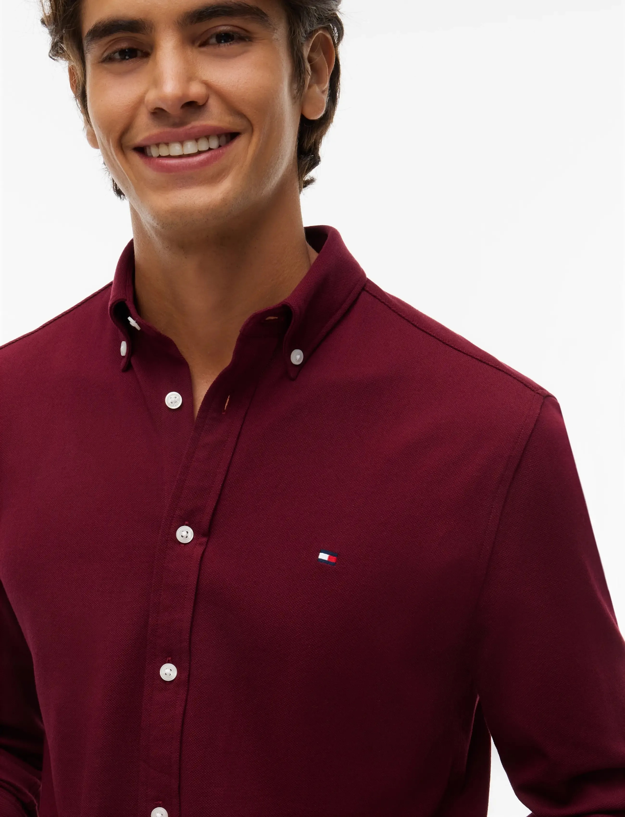 Tommy Hilfiger - KNITTED SHIRT SF - freizeithemden - burgundy - 3