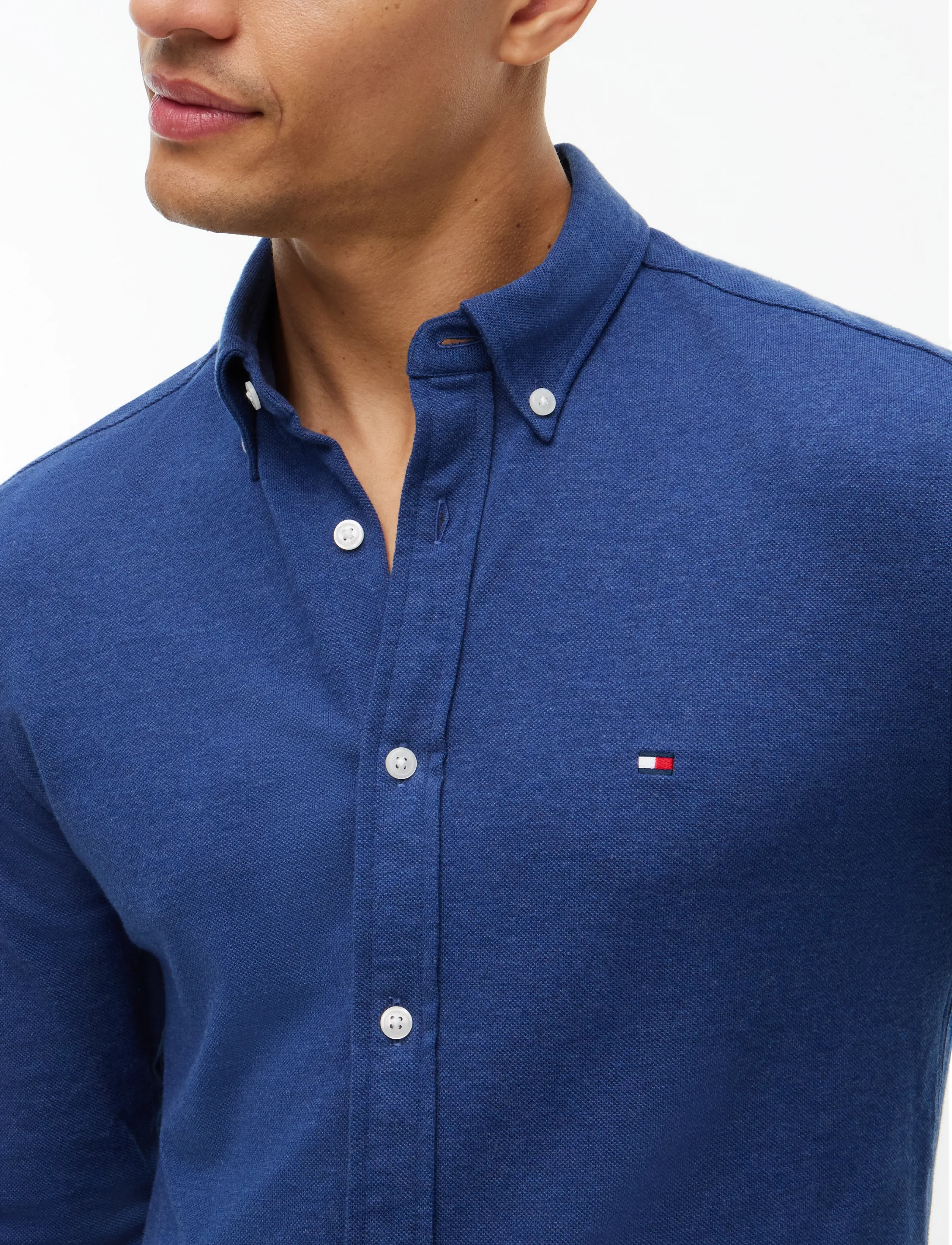 Tommy Hilfiger - KNITTED SHIRT SF - casual shirts - dark blue heather - 3