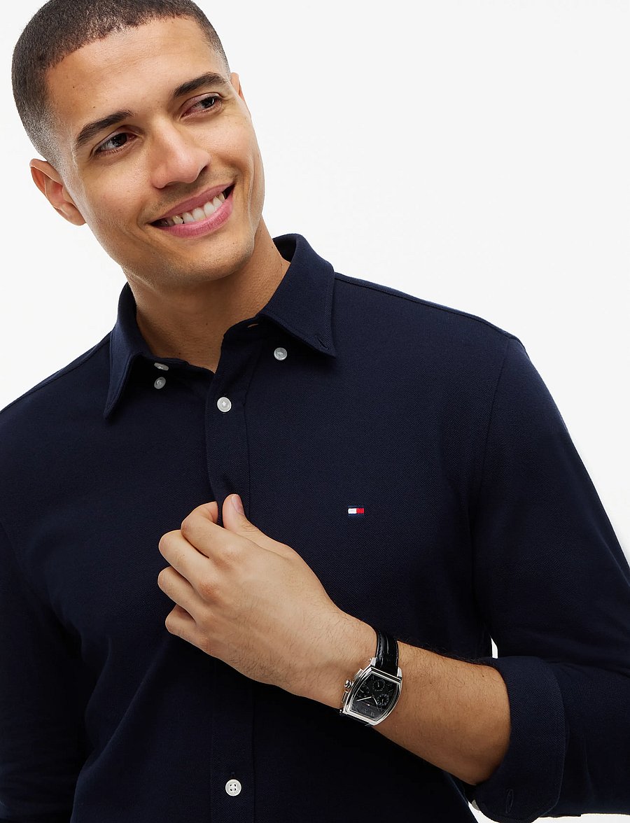 Tommy Hilfiger - KNITTED SHIRT SF - casual skjortor - navy blue - 3
