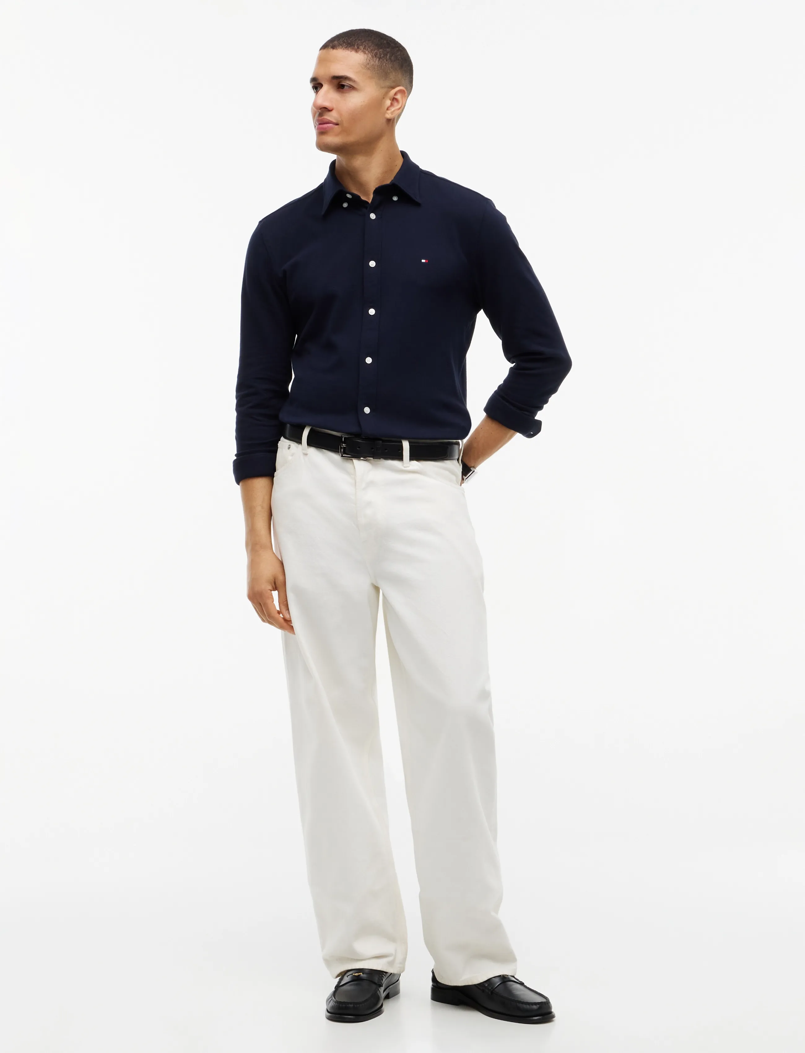 Tommy Hilfiger - KNITTED SHIRT SF - casual skjortor - navy blue - 4
