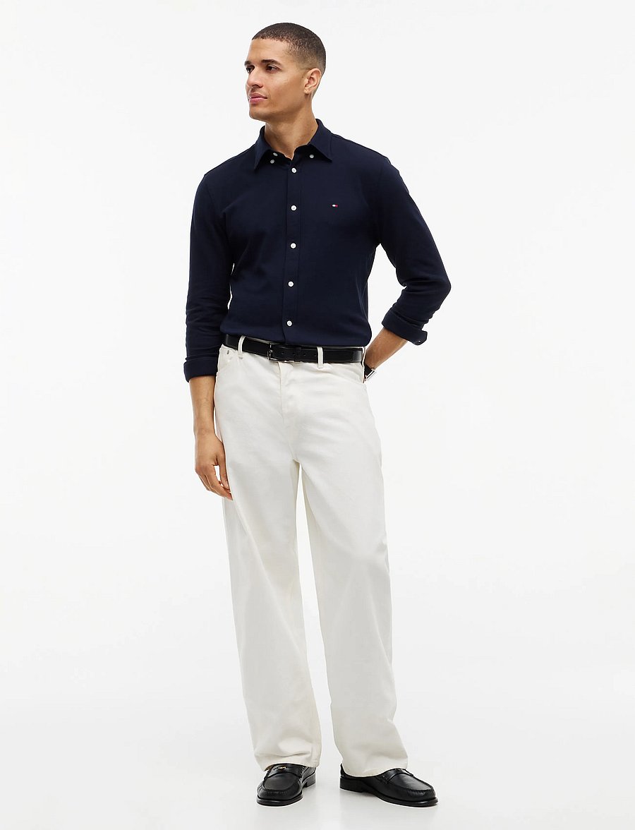 Tommy Hilfiger - KNITTED SHIRT SF - casual skjortor - navy blue - 4