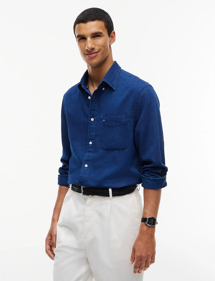 Tommy Hilfiger - CHAMBRAY RF SHIRT - jeanshemden - dark blue chambray - 0