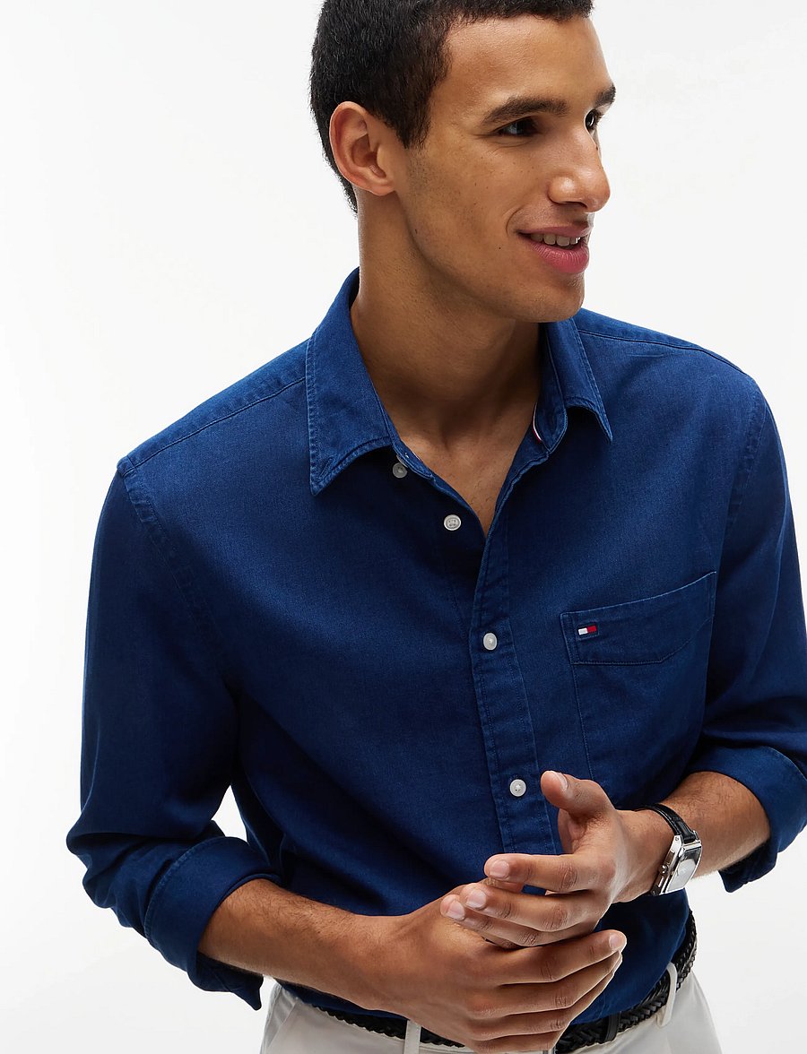 Tommy Hilfiger - CHAMBRAY RF SHIRT - jeanshemden - dark blue chambray - 3