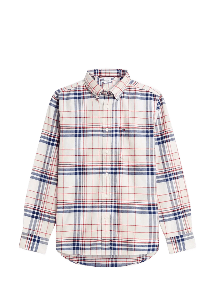 Tommy Hilfiger - HERO FLANNEL TARTN CHCK RF SHIRT - ruudulised särgid - ivory petal check - 1