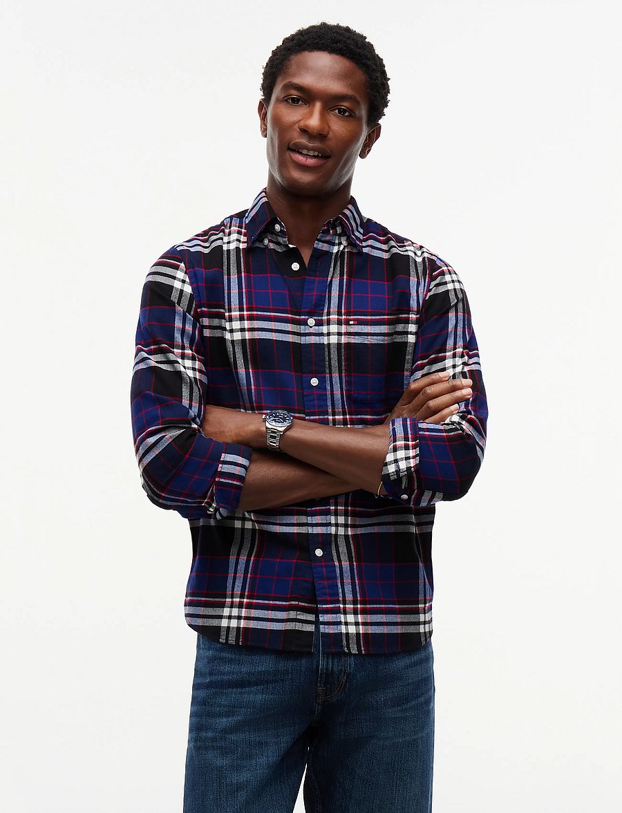 Tommy Hilfiger - HERO FLANNEL TARTN CHCK RF SHIRT - karierte hemden - navy blue check - 0