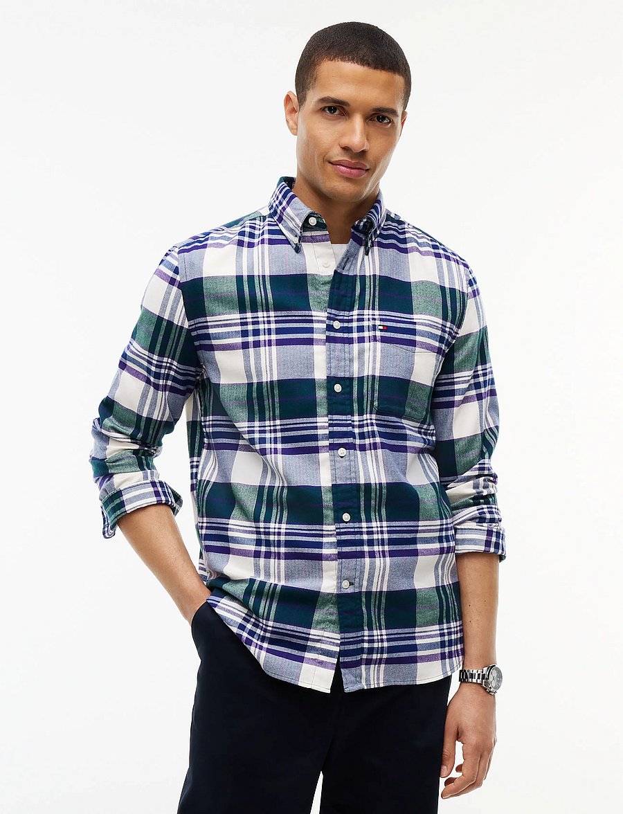 Tommy Hilfiger - HERO FLANNEL TARTN CHCK RF SHIRT - karierte hemden - ornamental green check - 0