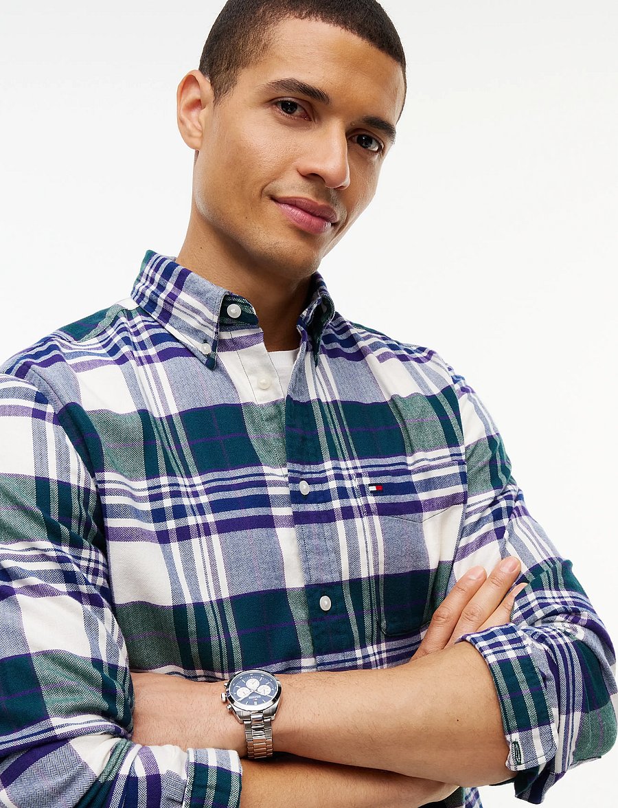 Tommy Hilfiger - HERO FLANNEL TARTN CHCK RF SHIRT - karierte hemden - ornamental green check - 3