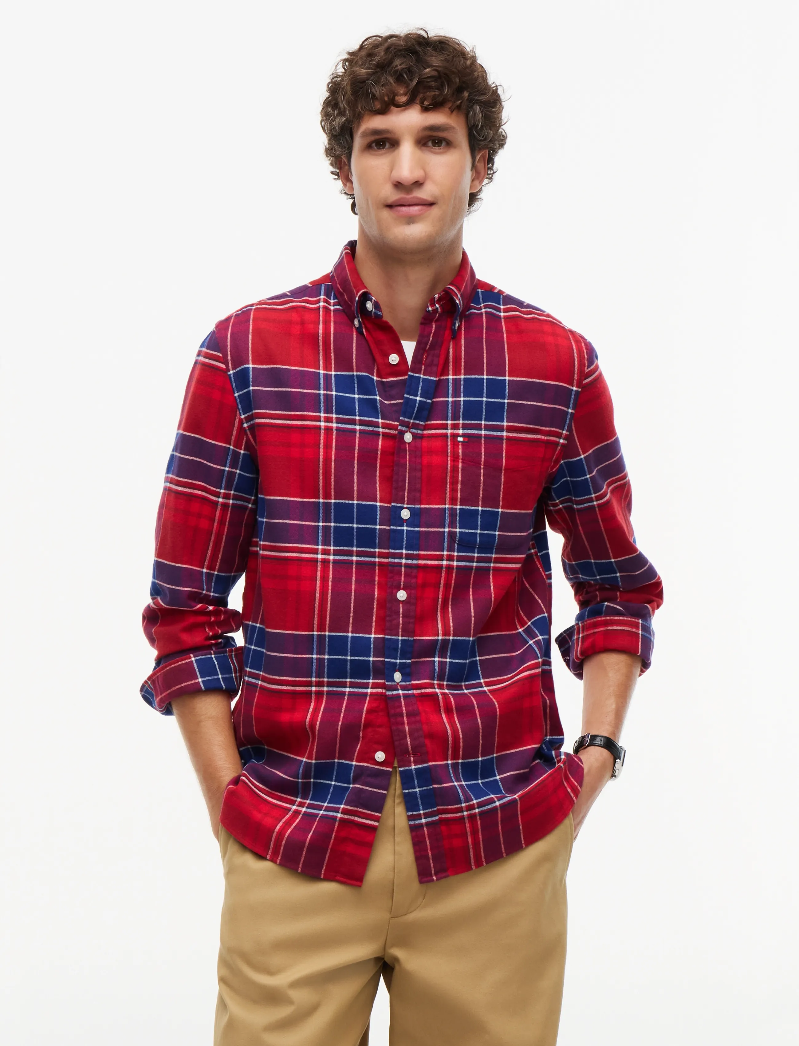 Tommy Hilfiger HERO FLANNEL TARTN CHCK RF SHIRT - Tøj - REGATTA RED   CHECK / red