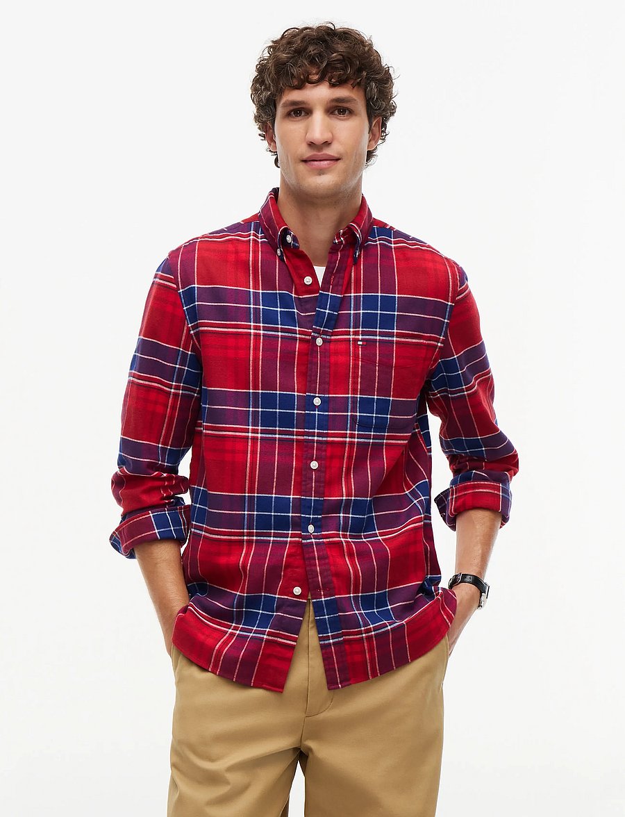 Tommy Hilfiger - HERO FLANNEL TARTN CHCK RF SHIRT - karierte hemden - regatta red check - 0