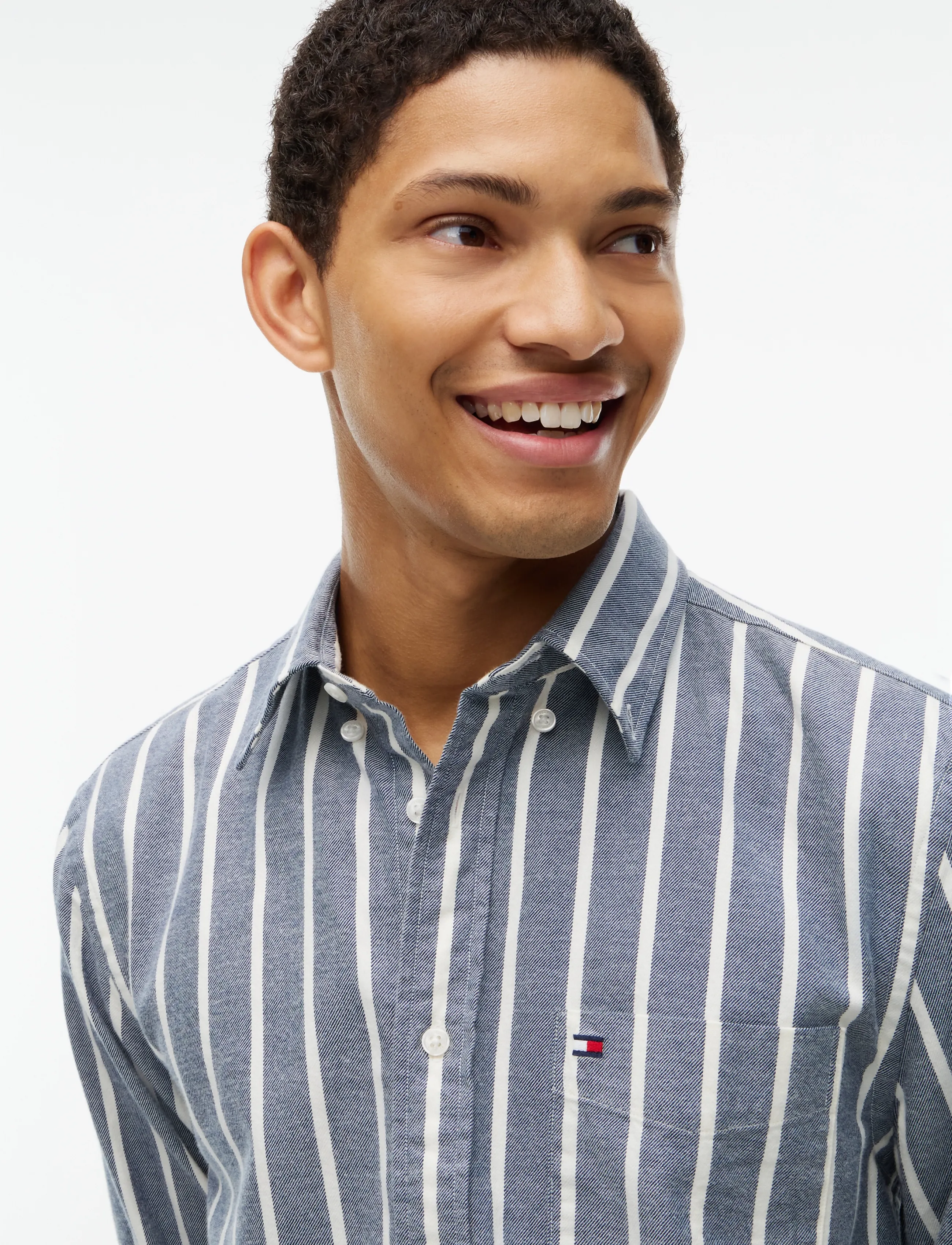 Tommy Hilfiger - FLANNEL STRIPE RF SHIRT - carbon navy   stripe - 3