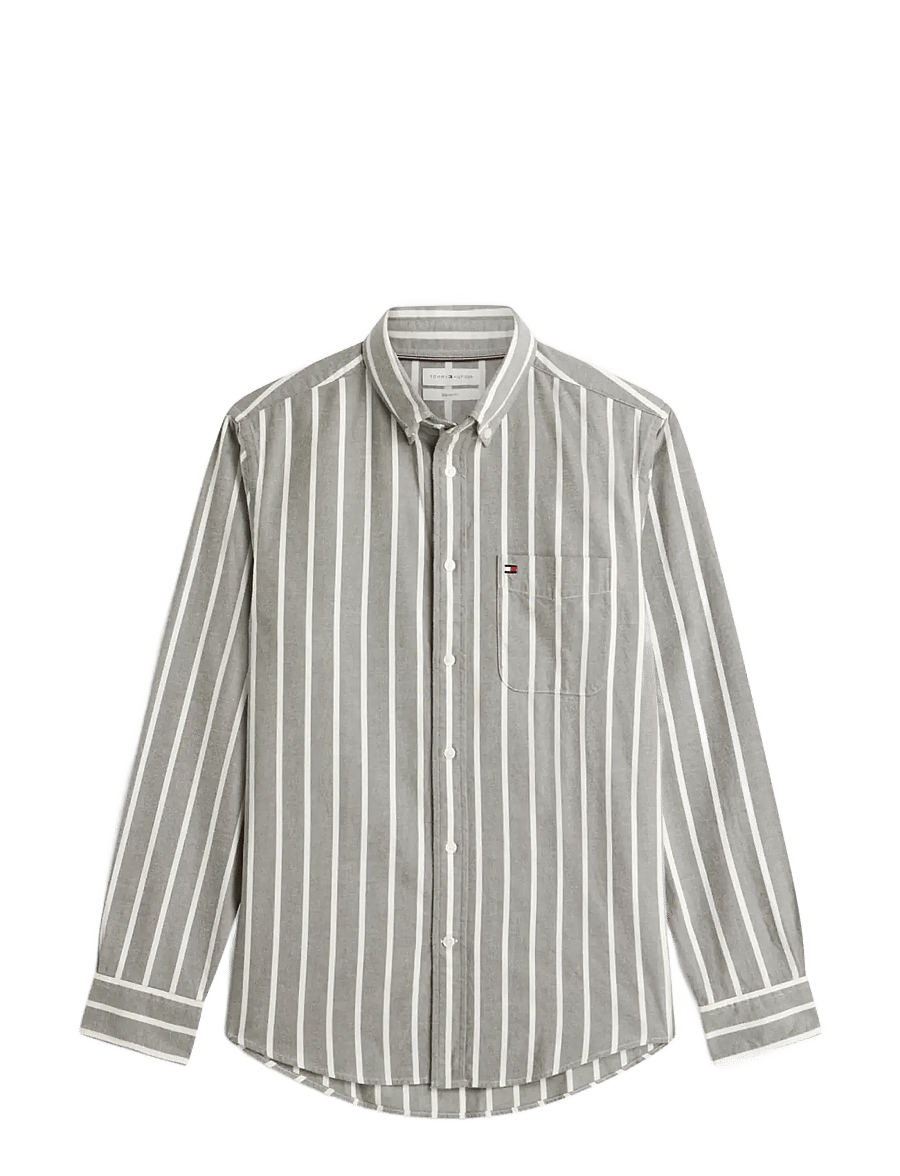 Tommy Hilfiger - FLANNEL STRIPE RF SHIRT - flanell-hemden - huntsman green stripe - 1