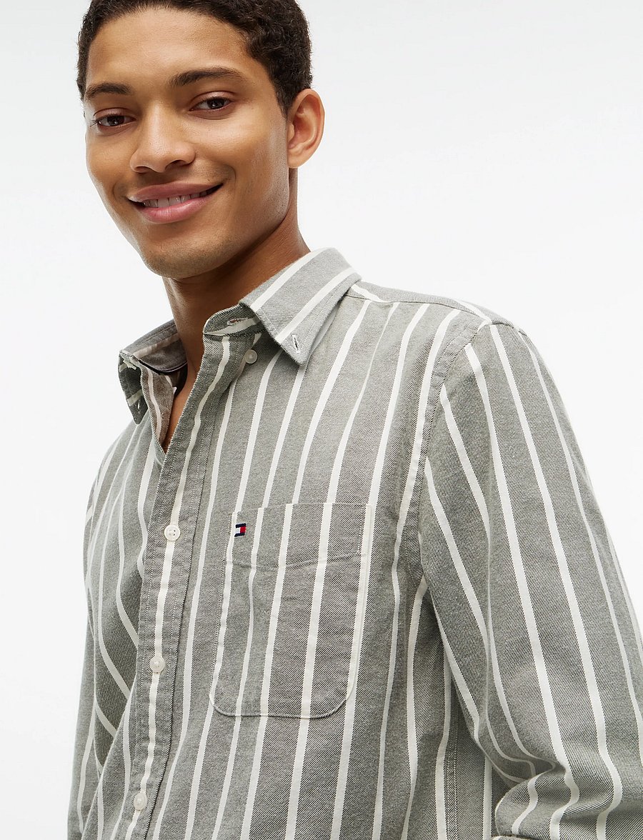 Tommy Hilfiger - FLANNEL STRIPE RF SHIRT - flanell-hemden - huntsman green stripe - 3