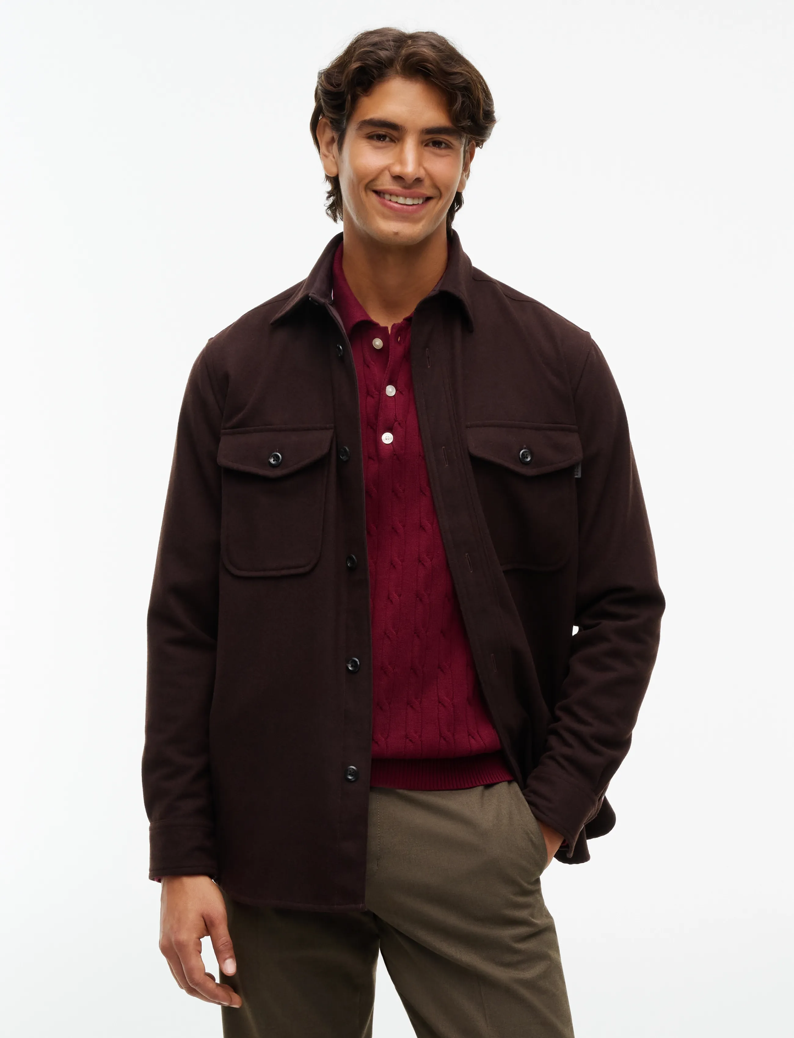 Tommy Hilfiger CPO CLASSIC FIT ICON COLLAR - Jacken - CHOCOLATE / brown