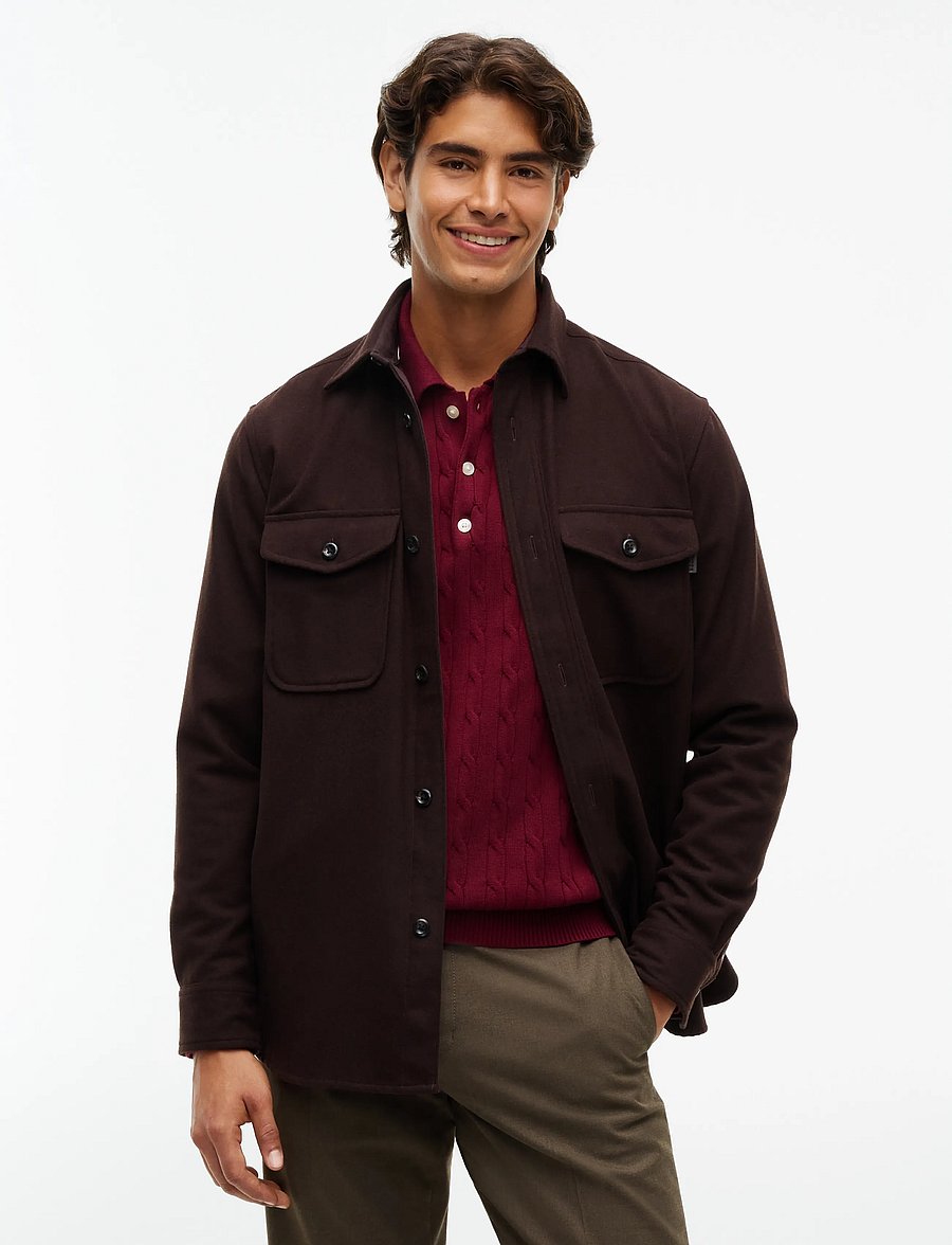 Tommy Hilfiger - CPO CLASSIC FIT ICON COLLAR - jacken - chocolate - 0
