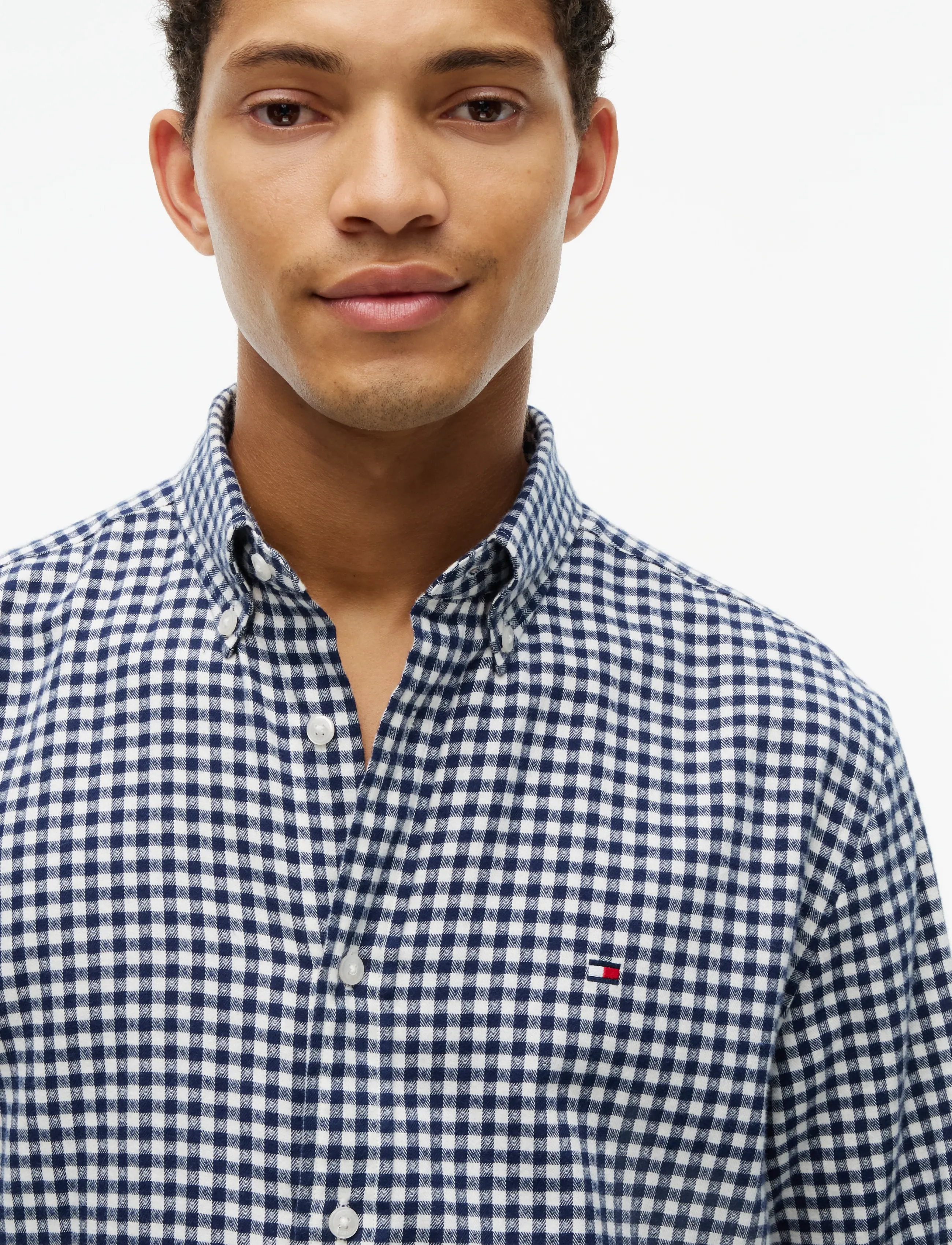 Tommy Hilfiger - FLANNEL GINGHAM DOBBY - flanellsärgid - carbon navy   check - 3