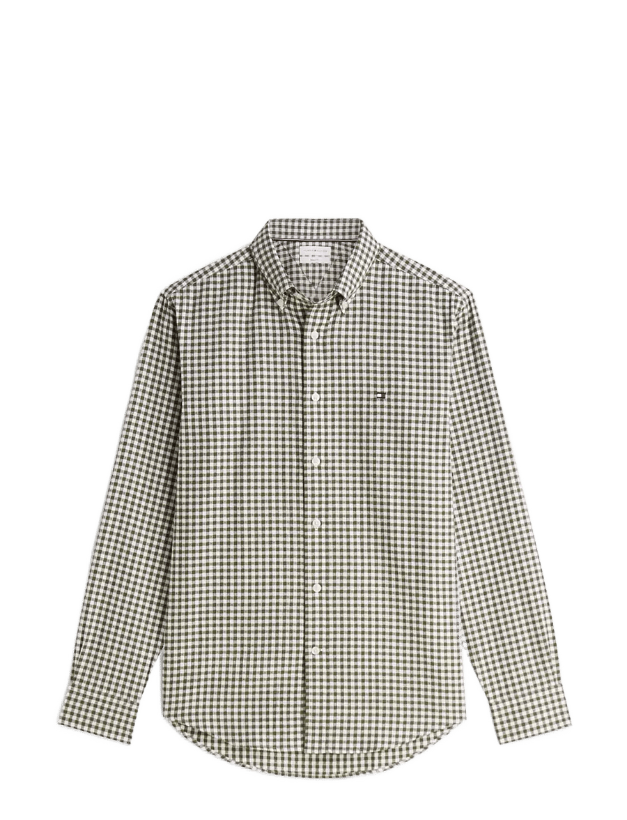 Tommy Hilfiger - FLANNEL GINGHAM DOBBY - flanellskjortor - huntsman green check - 1