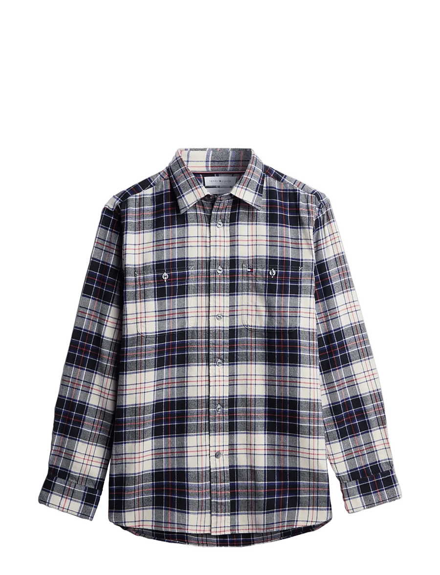 Tommy Hilfiger - RWB TARTAN FLANNEL - ruudulised särgid - ivory silk check - 1