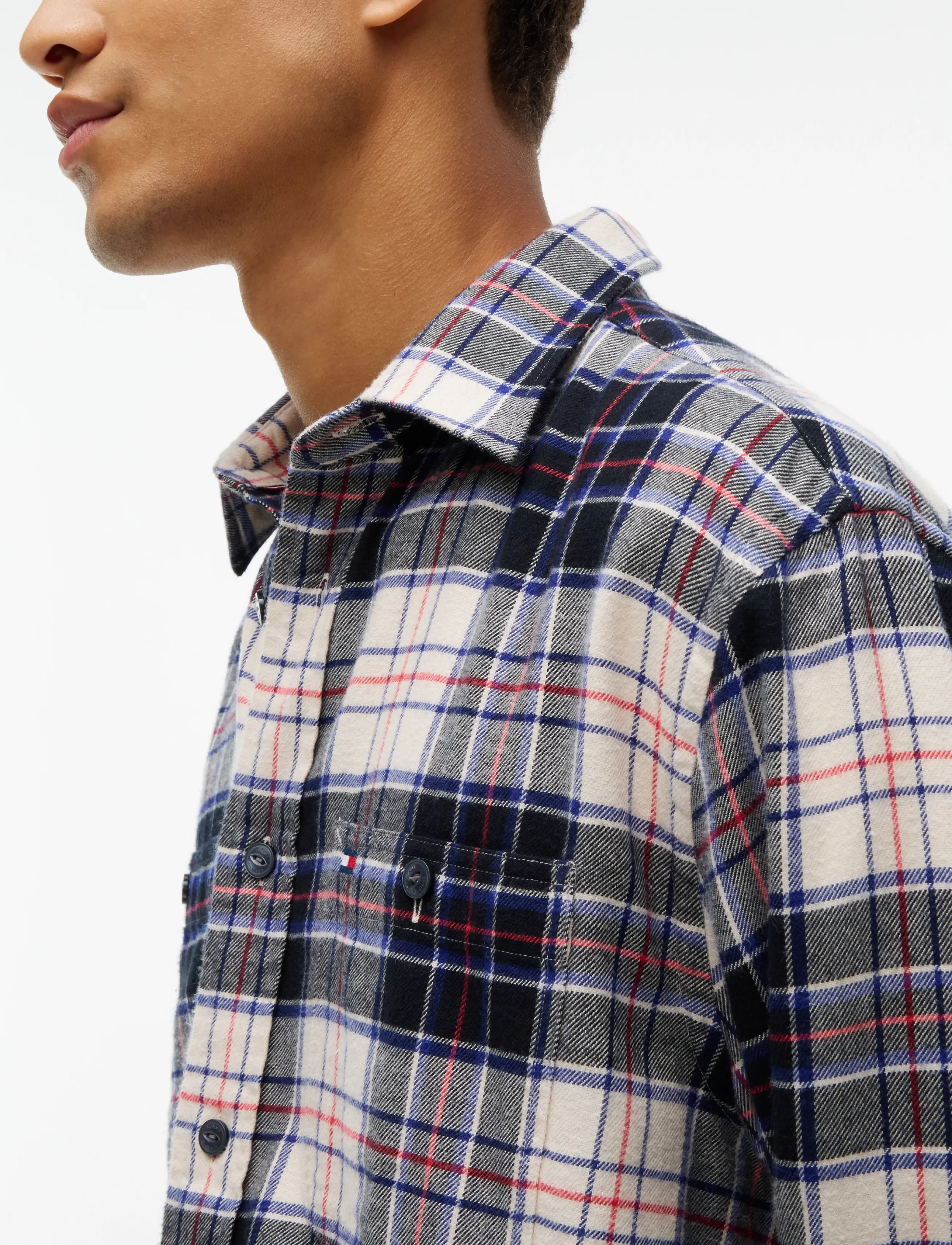 Tommy Hilfiger - RWB TARTAN FLANNEL - ivory silk   check - 3