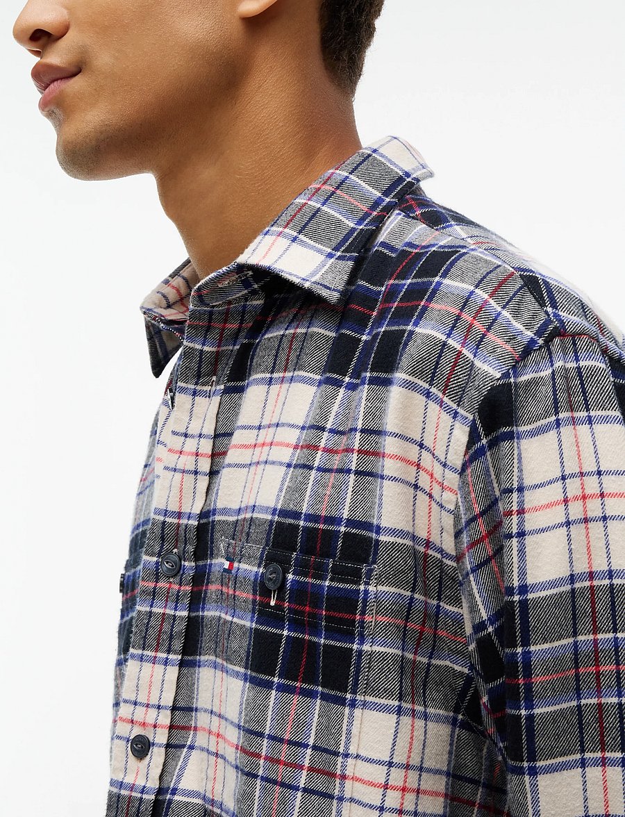 Tommy Hilfiger - RWB TARTAN FLANNEL - ruudulised särgid - ivory silk check - 3