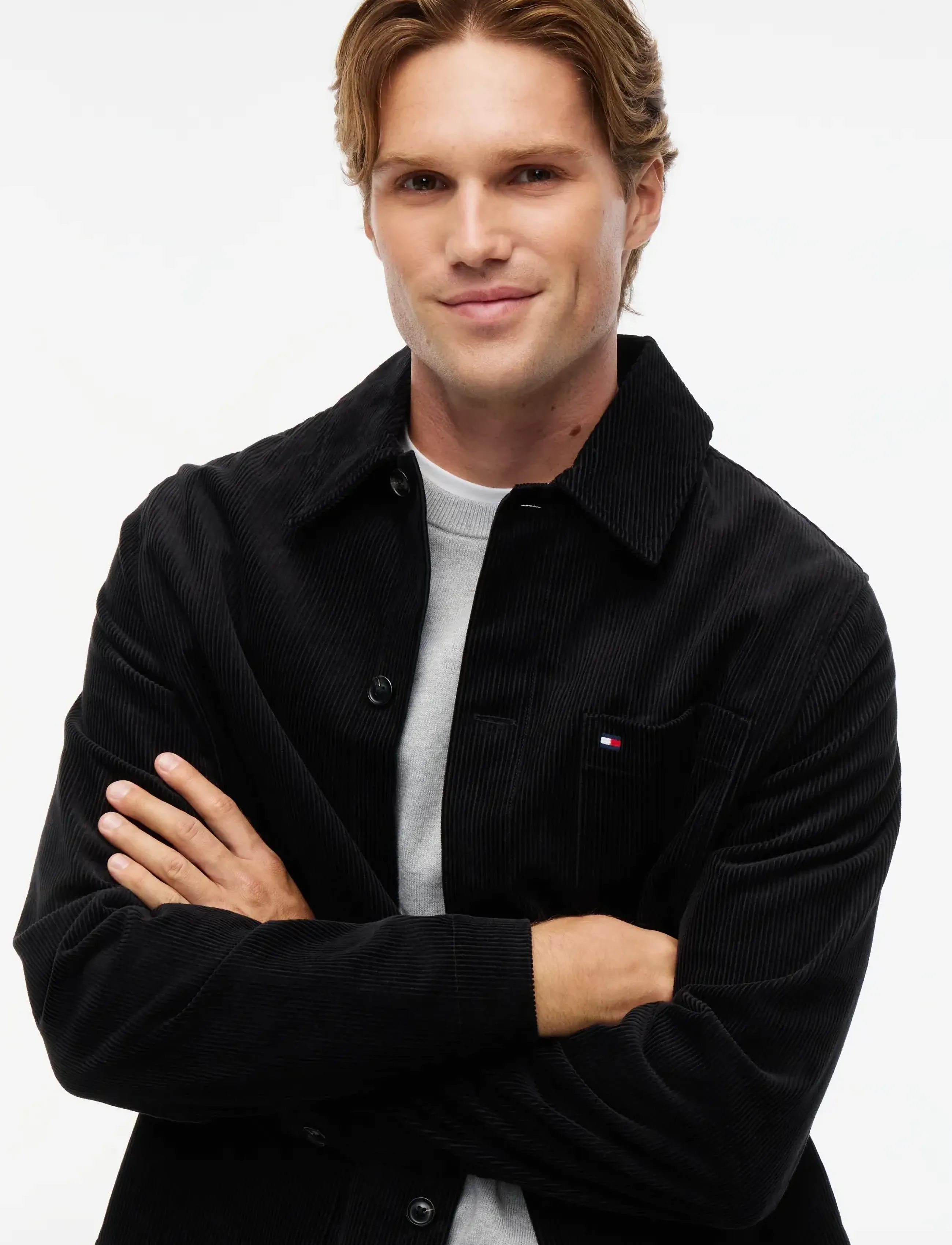 Tommy Hilfiger - CORDUROY CHORE SHIRT JACKET - Überhemden - black - 3