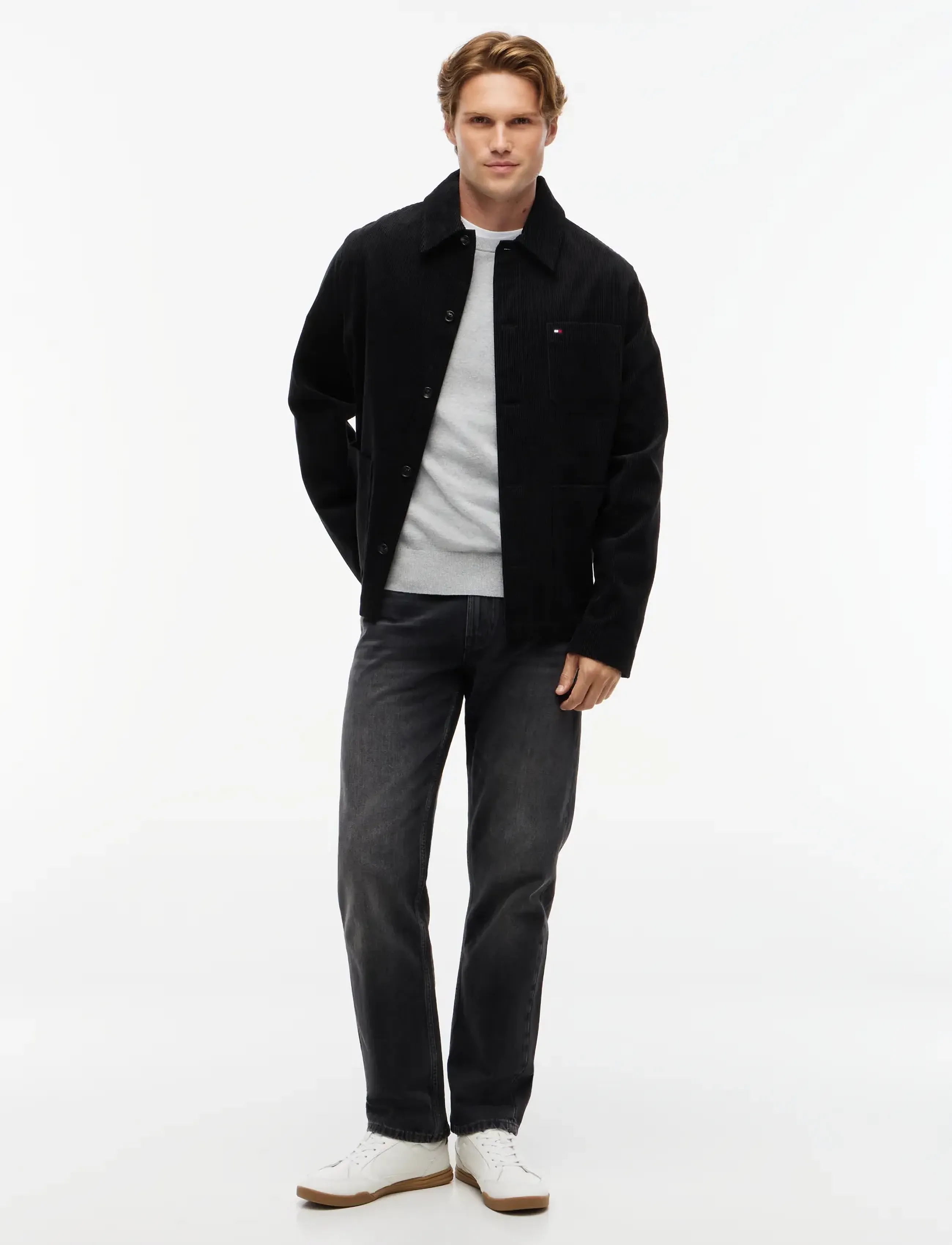 Tommy Hilfiger - CORDUROY CHORE SHIRT JACKET - Überhemden - black - 4