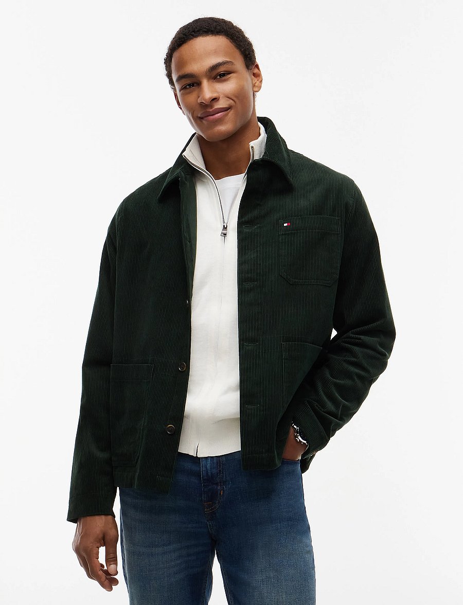 Tommy Hilfiger - CORDUROY CHORE SHIRT JACKET - sügisjoped - riverbed green - 0