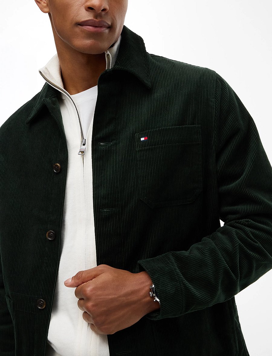 Tommy Hilfiger - CORDUROY CHORE SHIRT JACKET - sügisjoped - riverbed green - 3