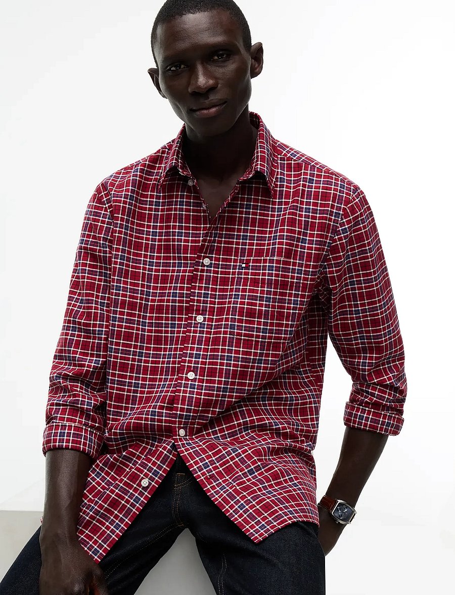 Tommy Hilfiger - OXFORD TARTAN CHECK CF SHT - rutiga skjortor - regatta red check - 3