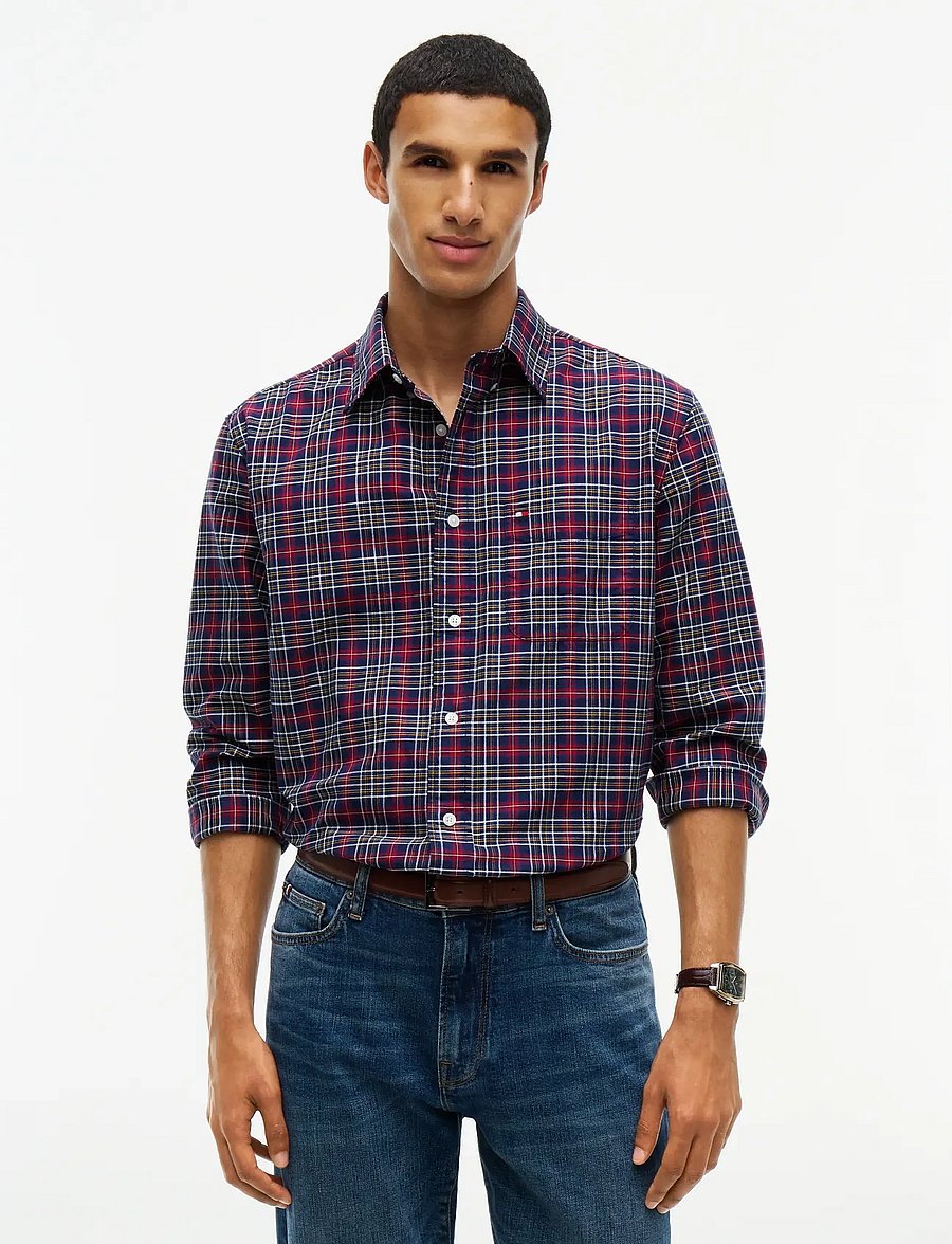 Tommy Hilfiger - OXFORD TARTAN CHECK CF SHT - ruudulised särgid - rich navy check - 0