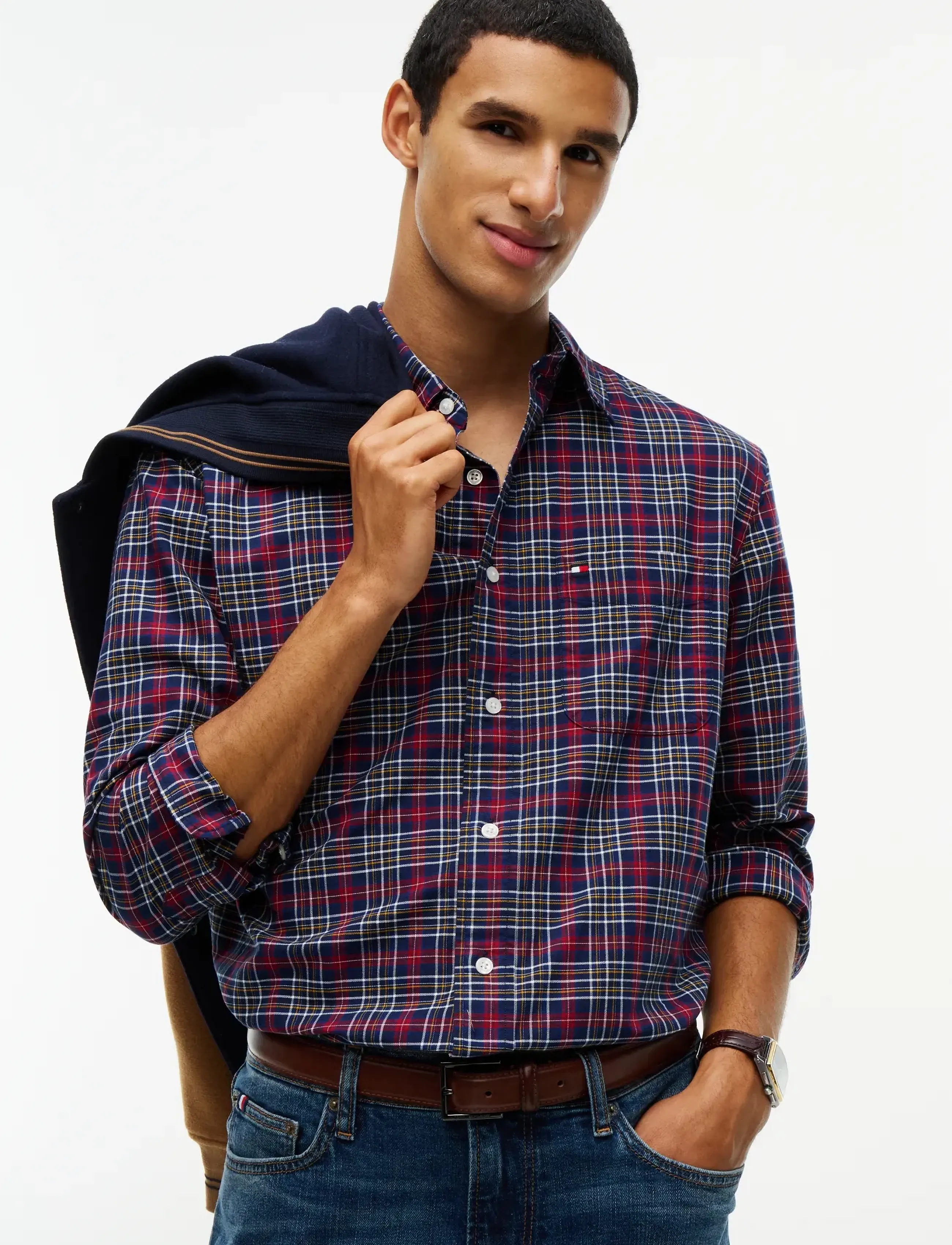 Tommy Hilfiger - OXFORD TARTAN CHECK CF SHT - ruudulised särgid - rich navy   check - 3