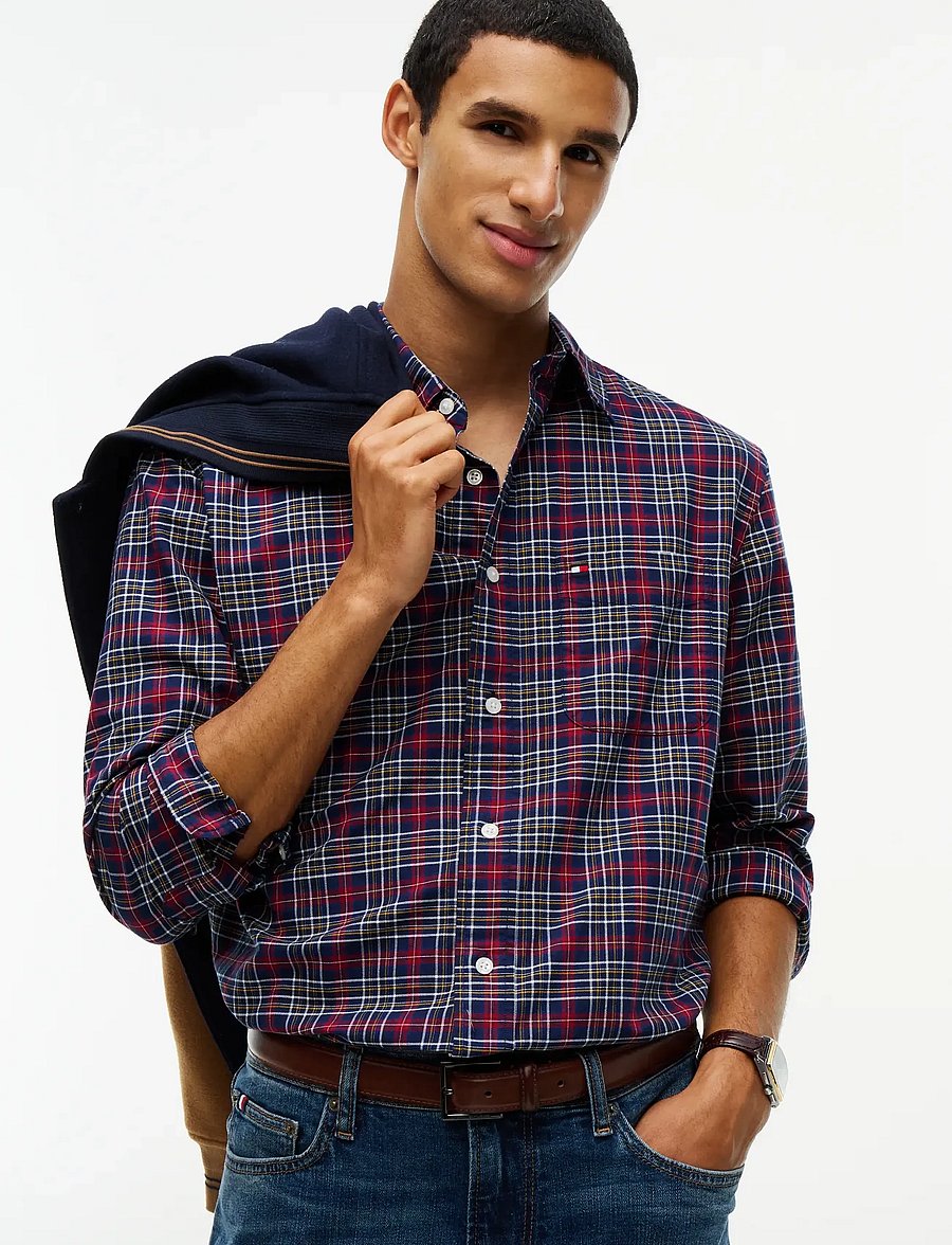 Tommy Hilfiger - OXFORD TARTAN CHECK CF SHT - ruudulised särgid - rich navy check - 3