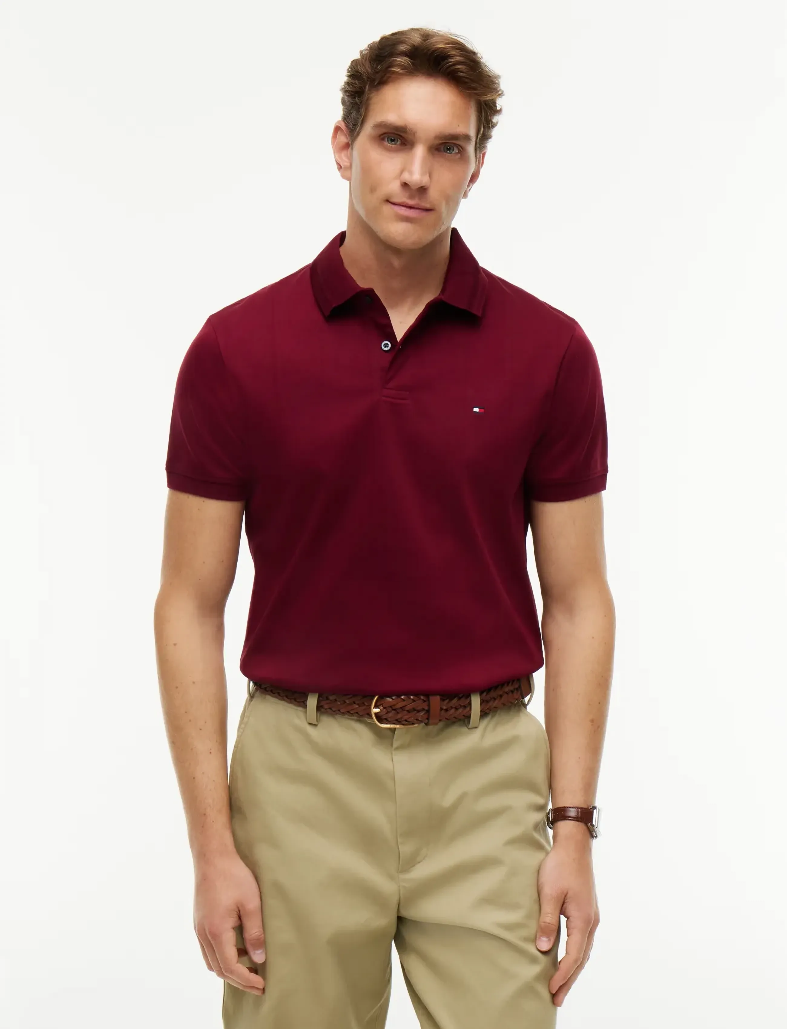 Tommy Hilfiger TONAL VERT STRIPE LUX INTERLOCK - Riided - BURGUNDY / burgundy