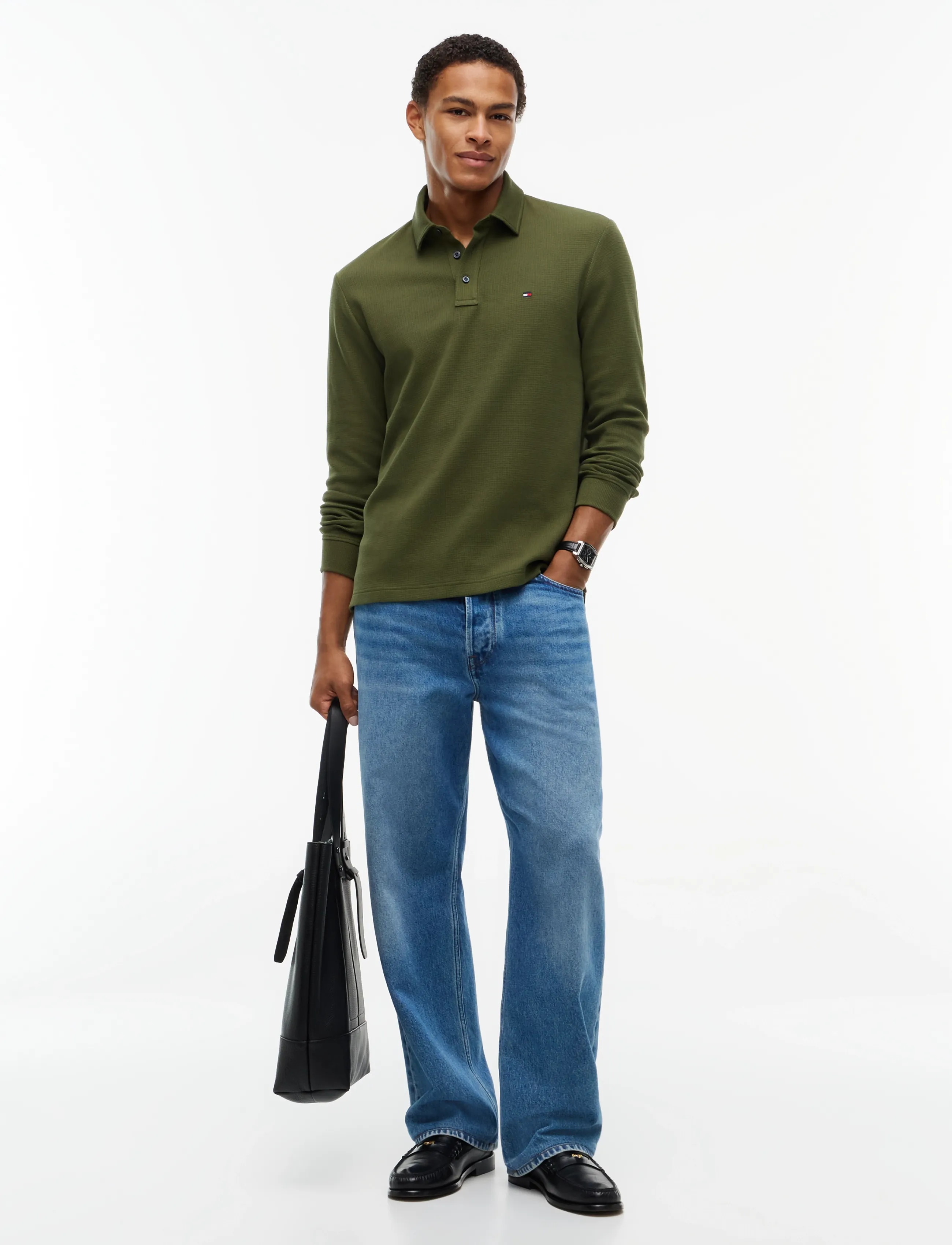 Tommy Hilfiger - LS WAFFLE REG POLO - huntsman green - 4